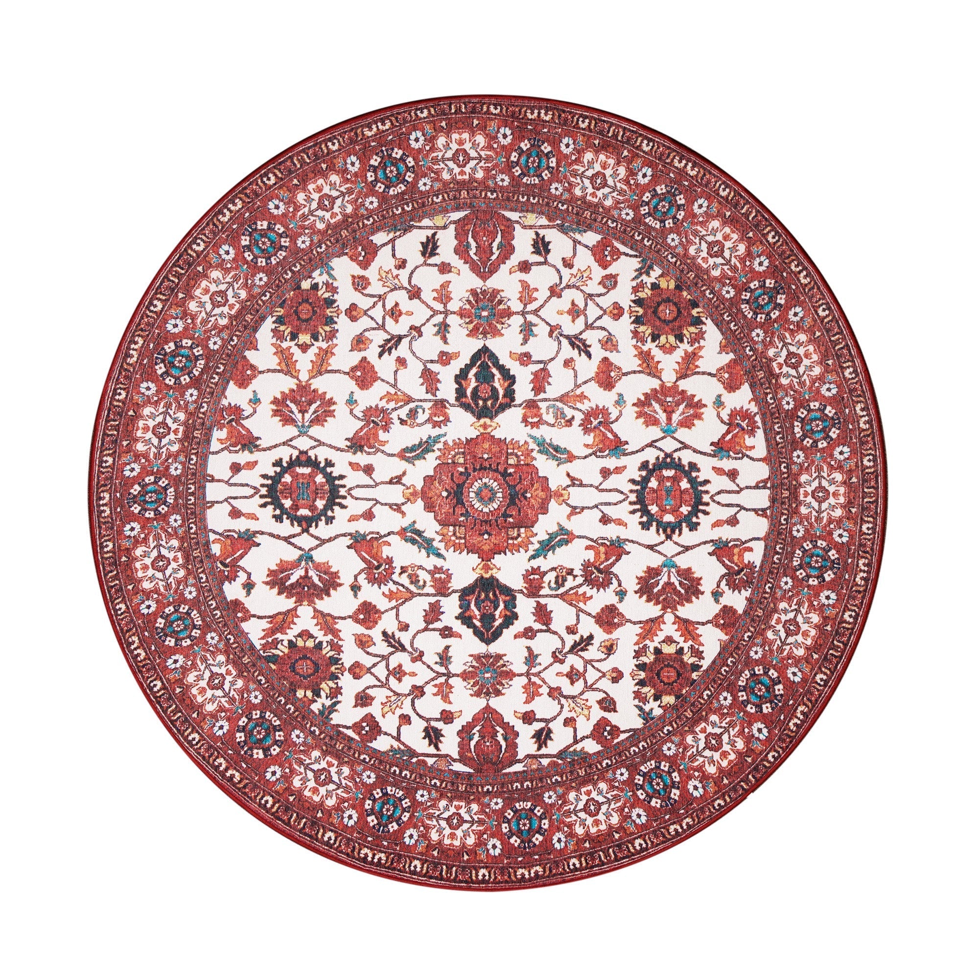 Ramage Maroon Dining Room Washable Rug