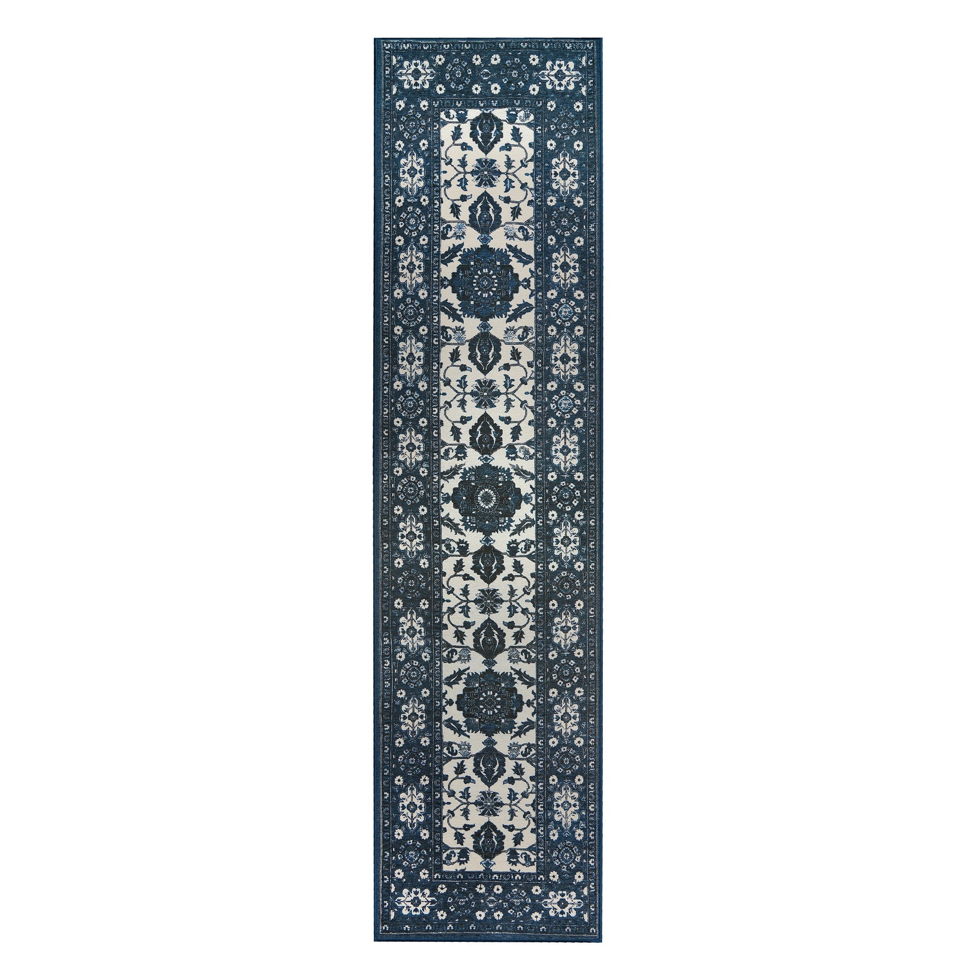 Ramage Blue Dining Room Washable Rug