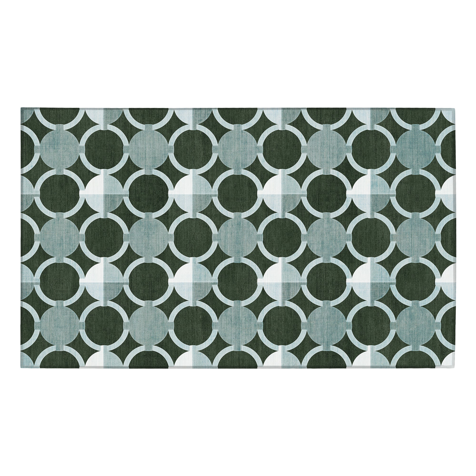 Dula Dark Sage Green Bedroom Washable Rug