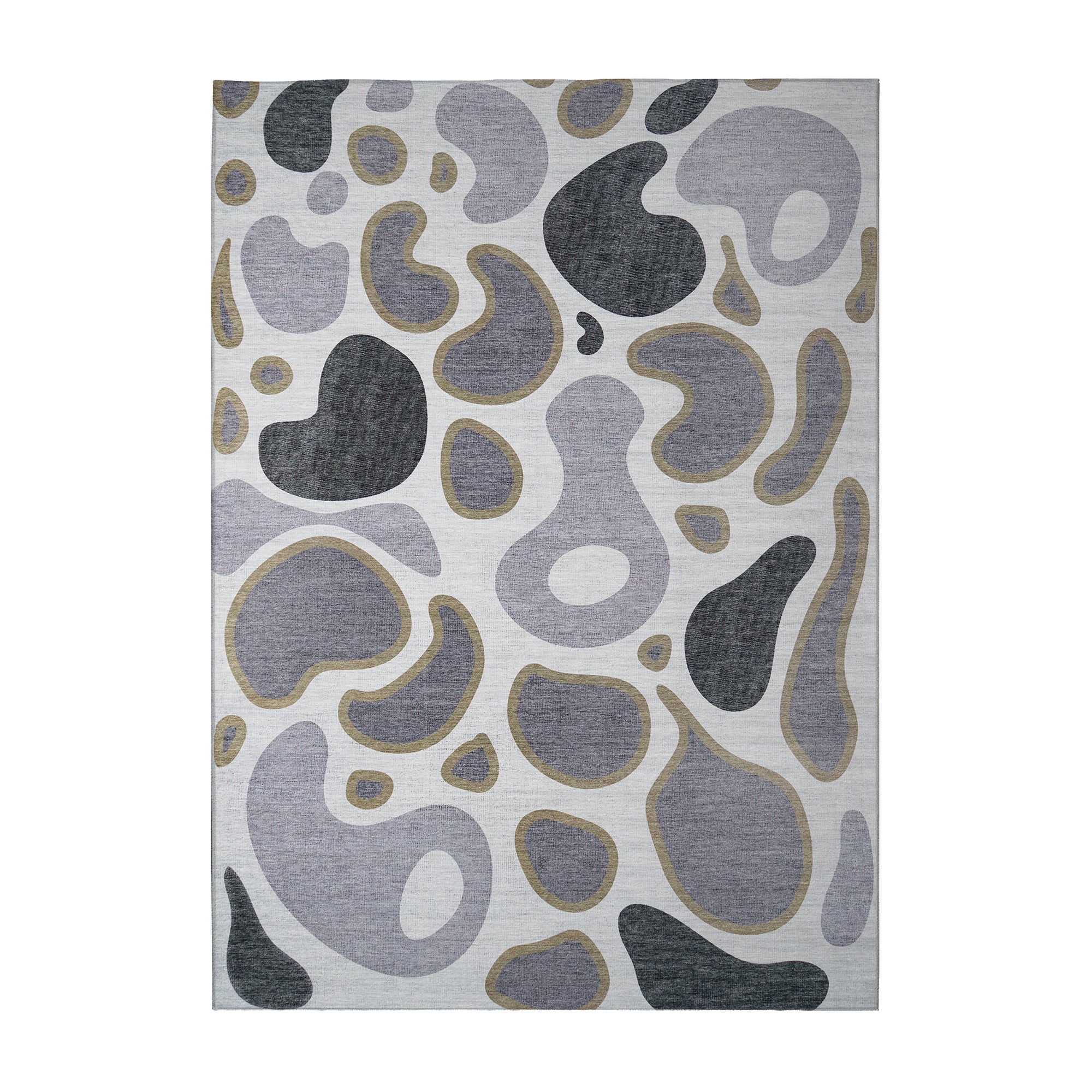 Kyoa Grey Olive Bedroom Washable Rug