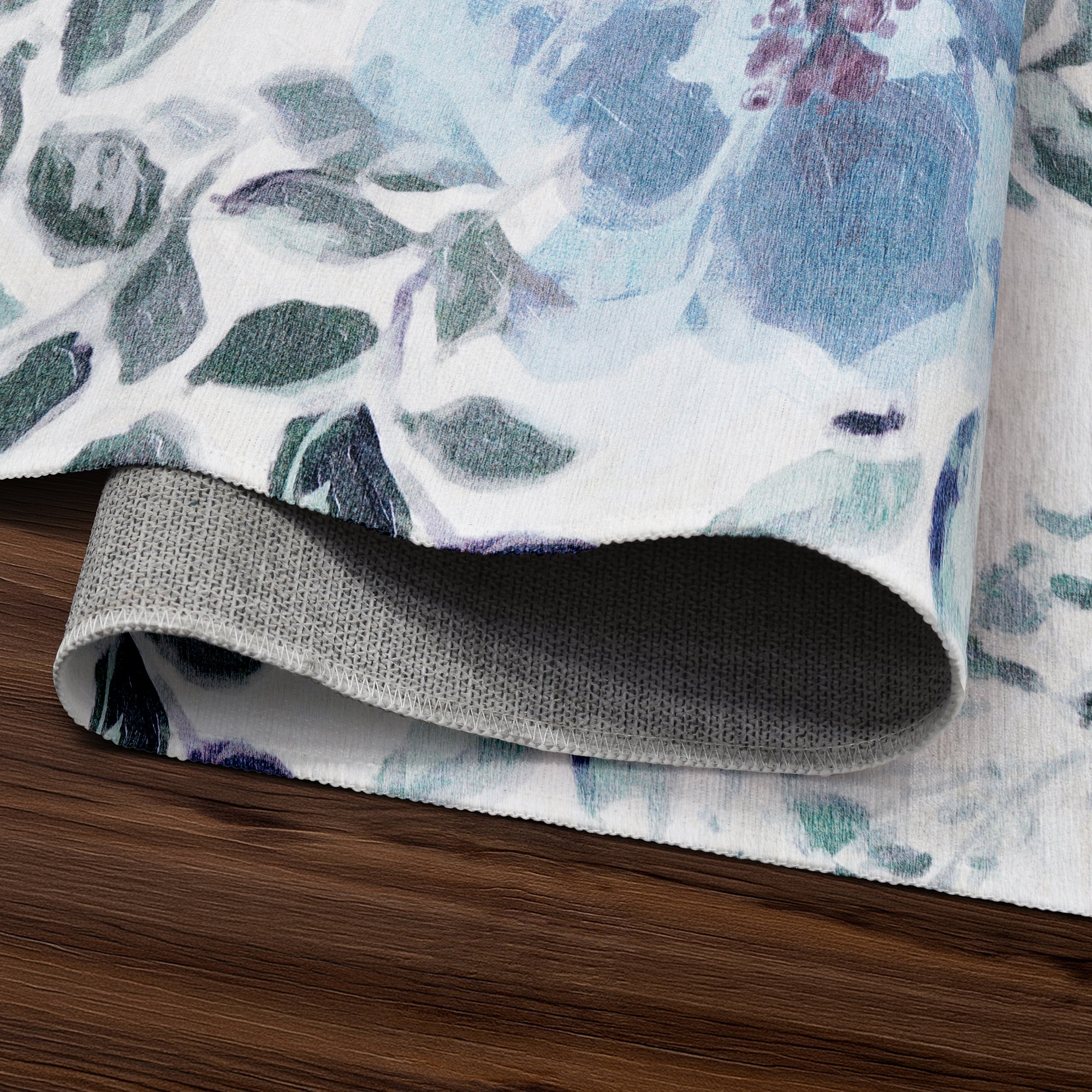 Sasha Floral Cream Blue Washable Rug