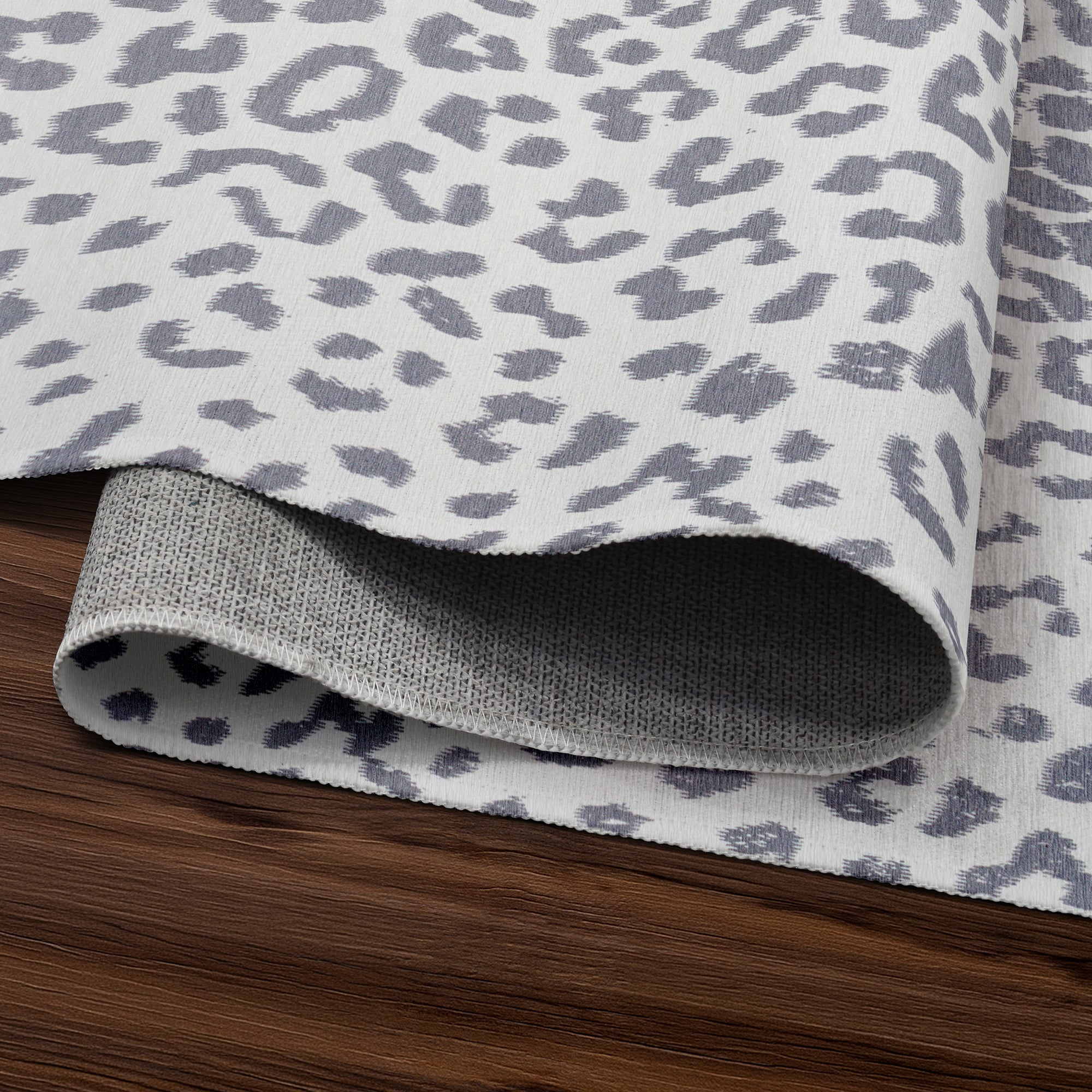Miya Leopard Grey Washable Rug