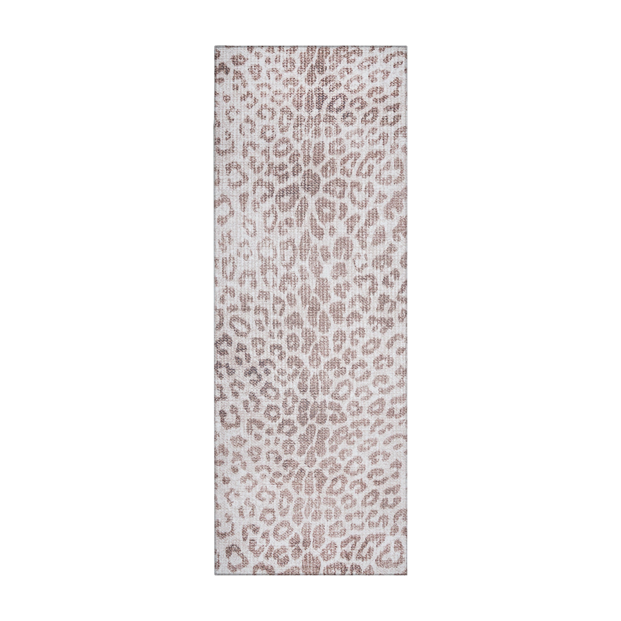 Miya Leopard Brown Hallway Washable Rug