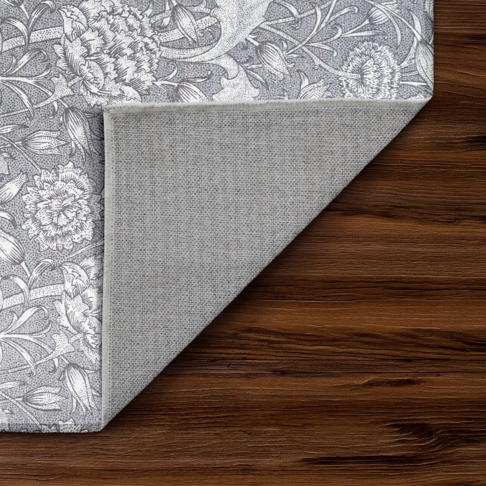 Kalini Floral Grey Washable Rug