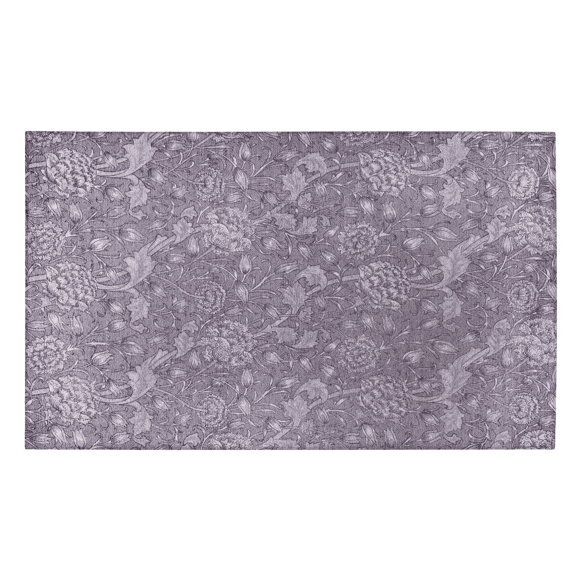 Kalini Floral Woodland Brown Washable Rug