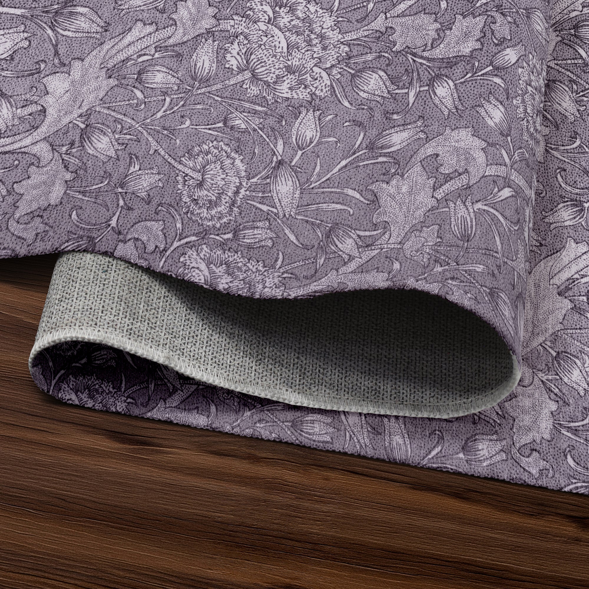 Kalini Floral Woodland Brown Bedroom Washable Rug