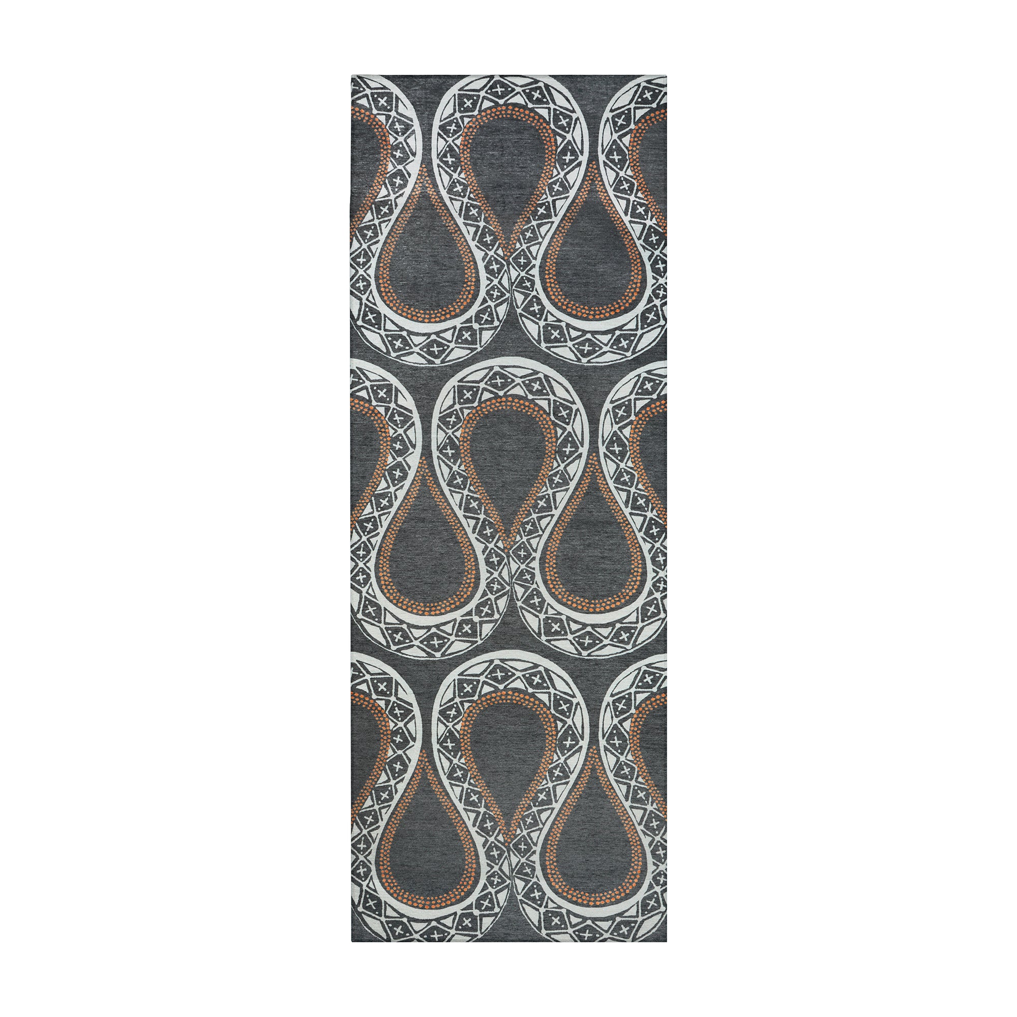 Serpentine Slate Grey Dining Room Washable Rug