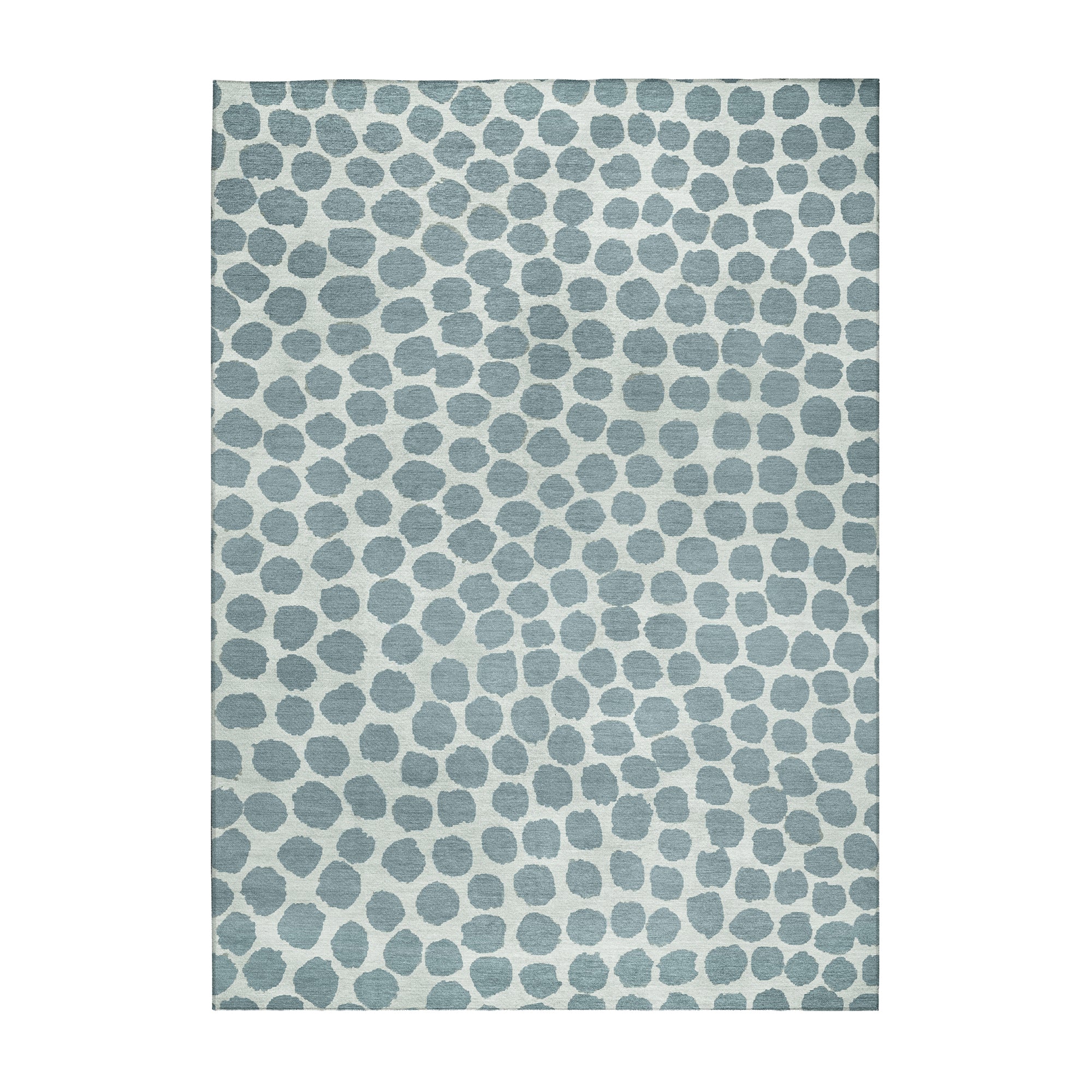 Puff Dotty Lake Blue Dining Room Washable Rug