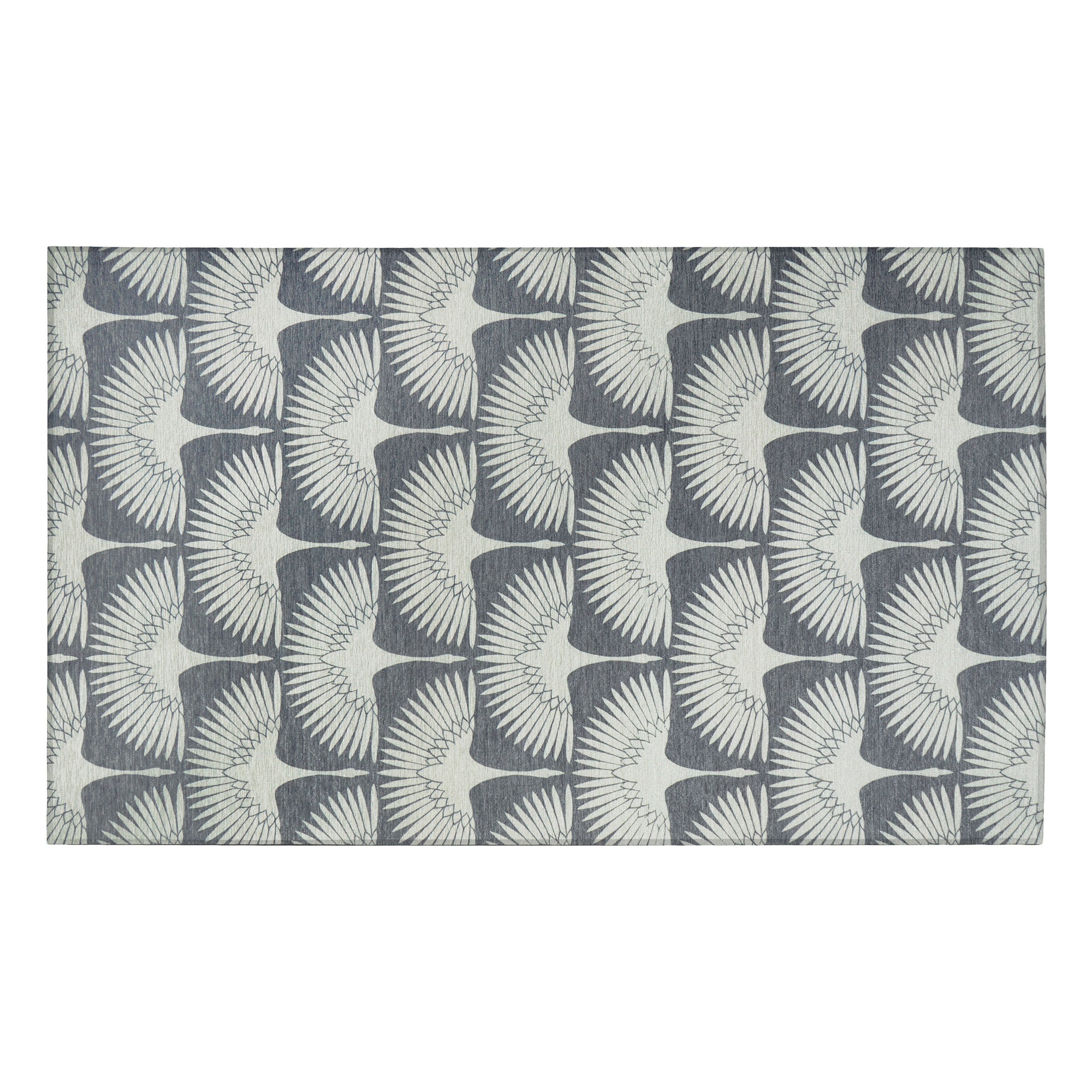 Flock Slate Grey Hallway Washable Rug