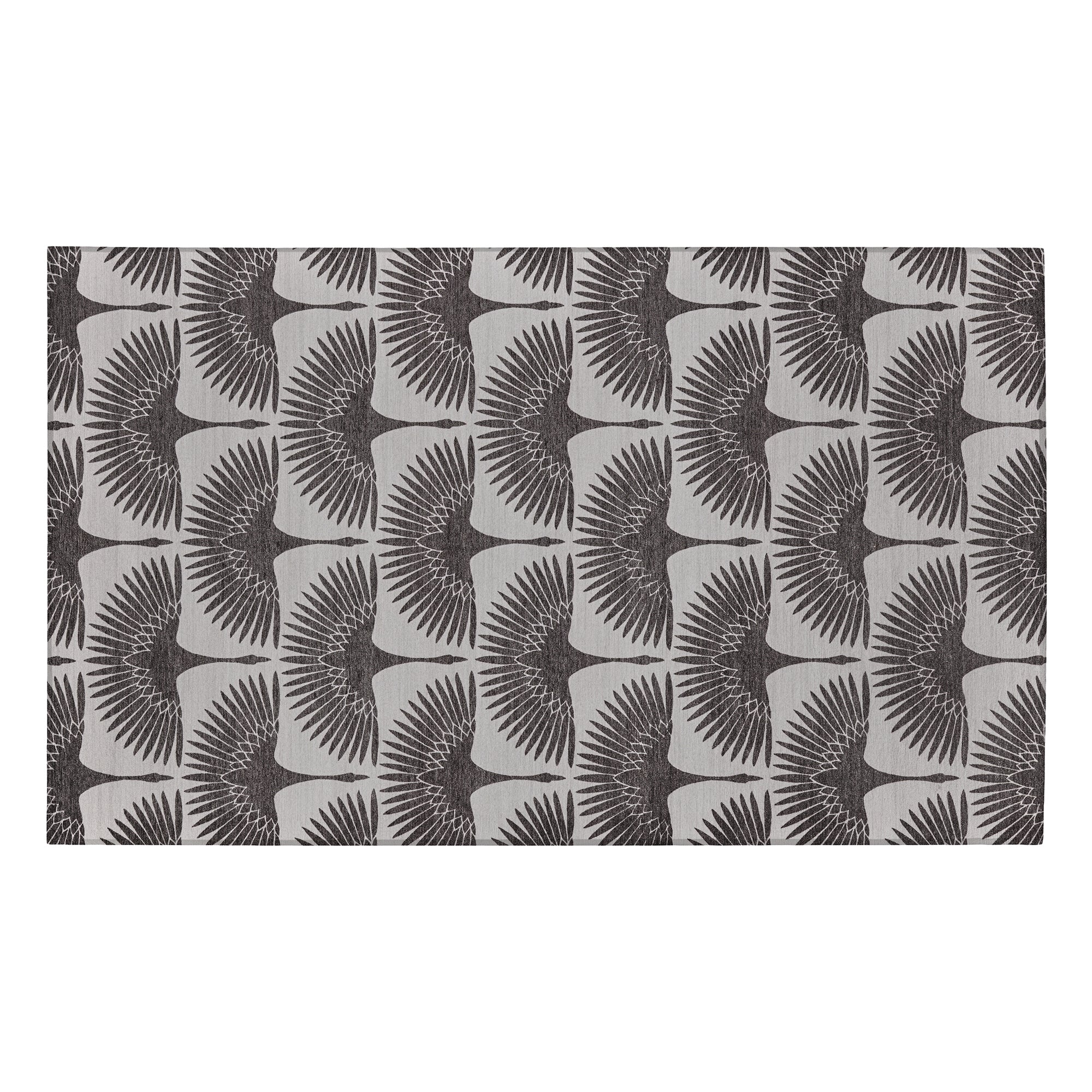 Flock Kettle Black Washable Rug