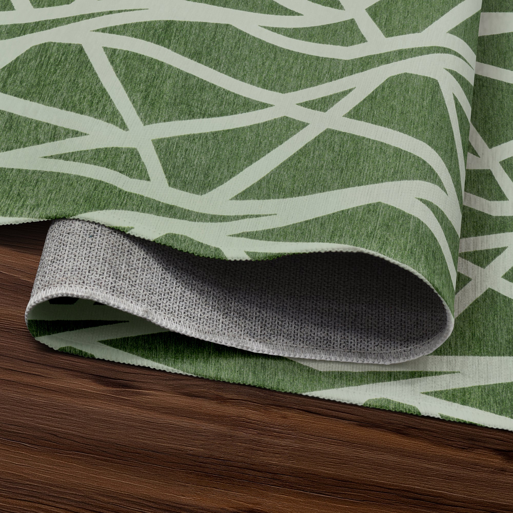 Intersections Juniper Green Dining Room Washable Rug