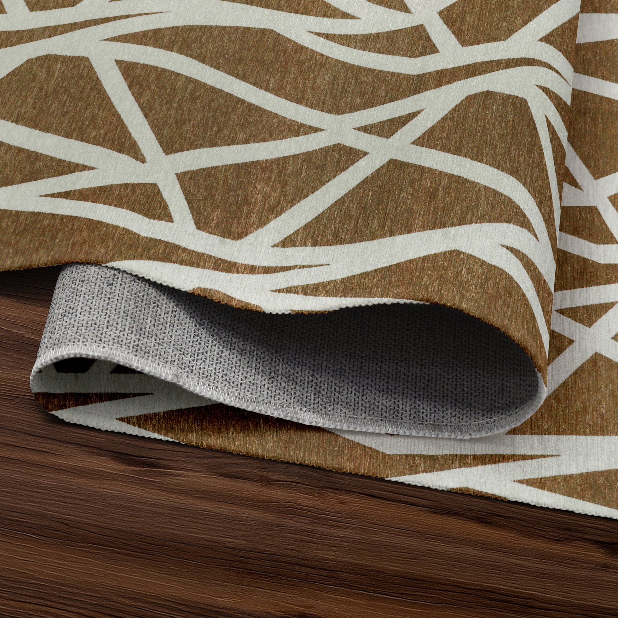 Intersections Camel Dining Room Washable Rug