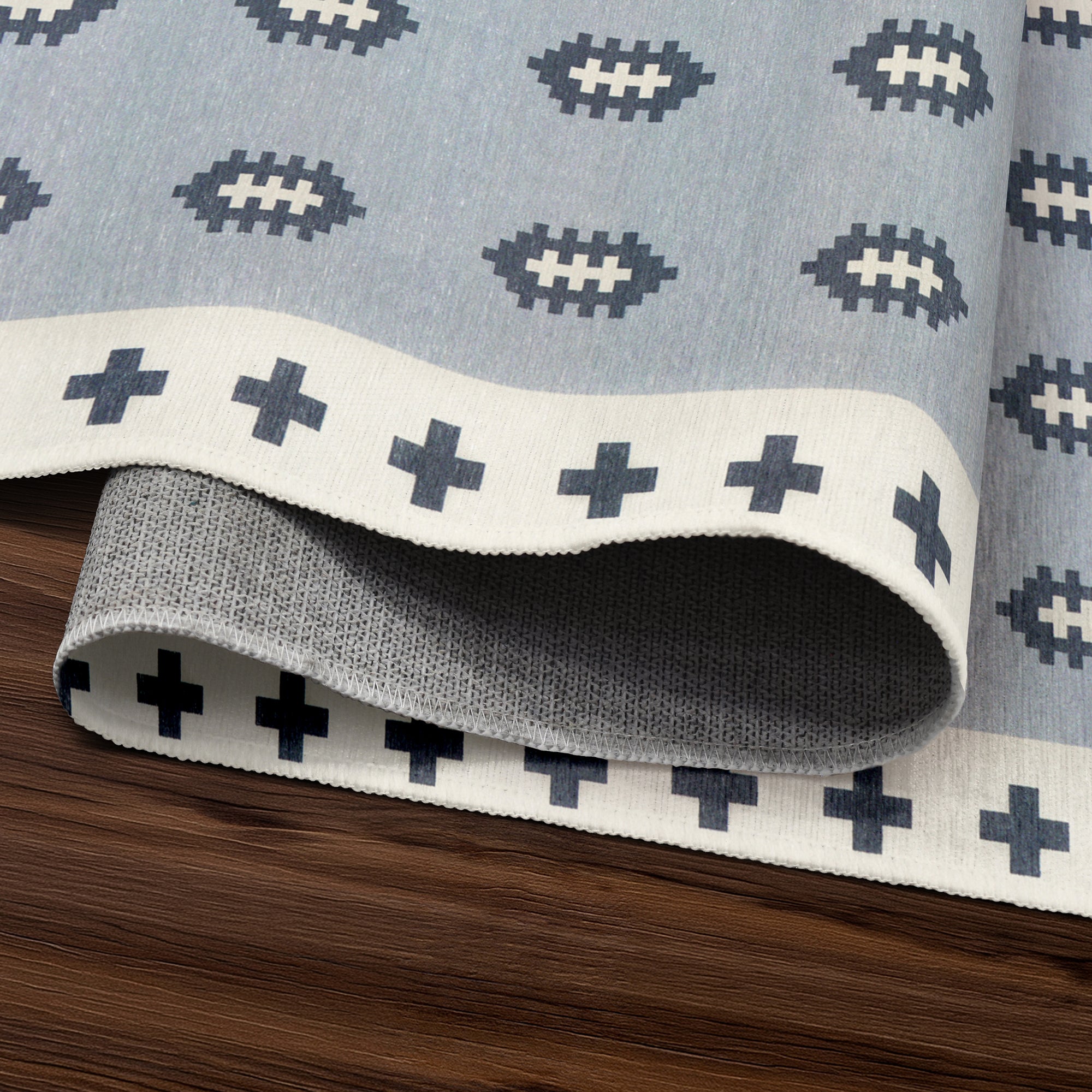 Nordic Weave Cool Grey Washable Rug