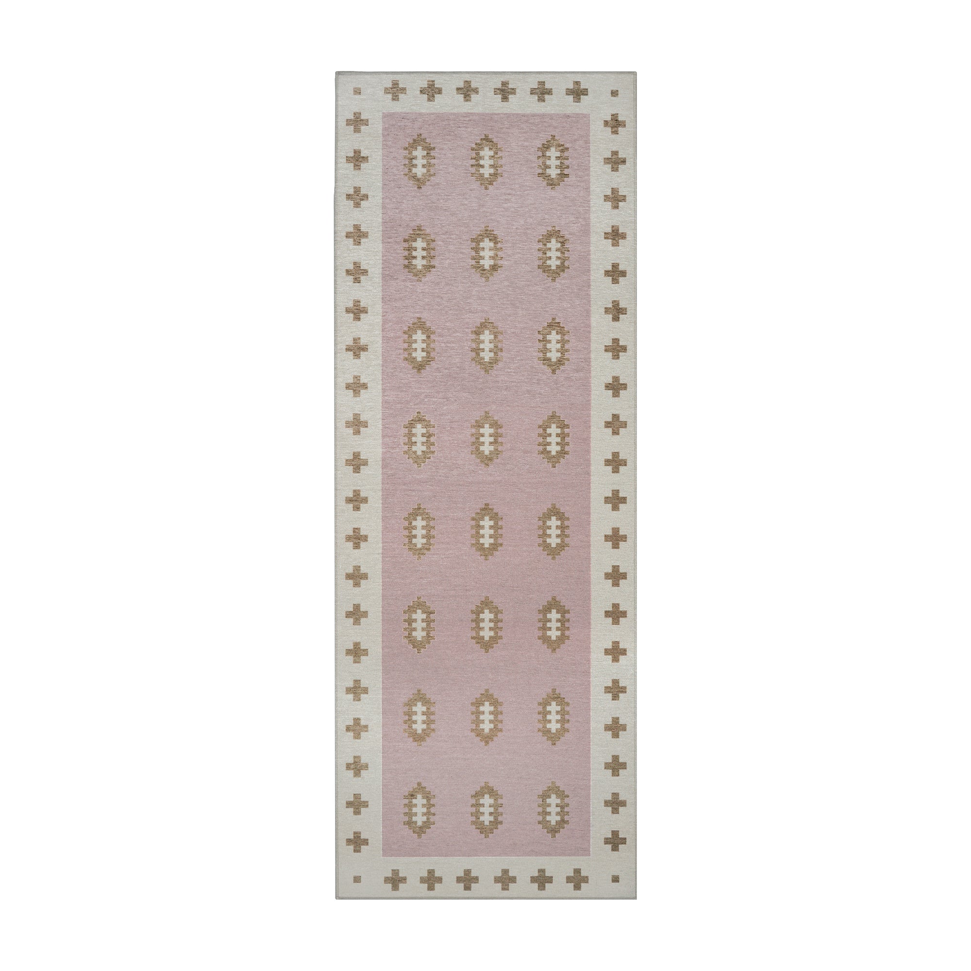 Nordic Weave Petal Pink Bedroom Washable Rug