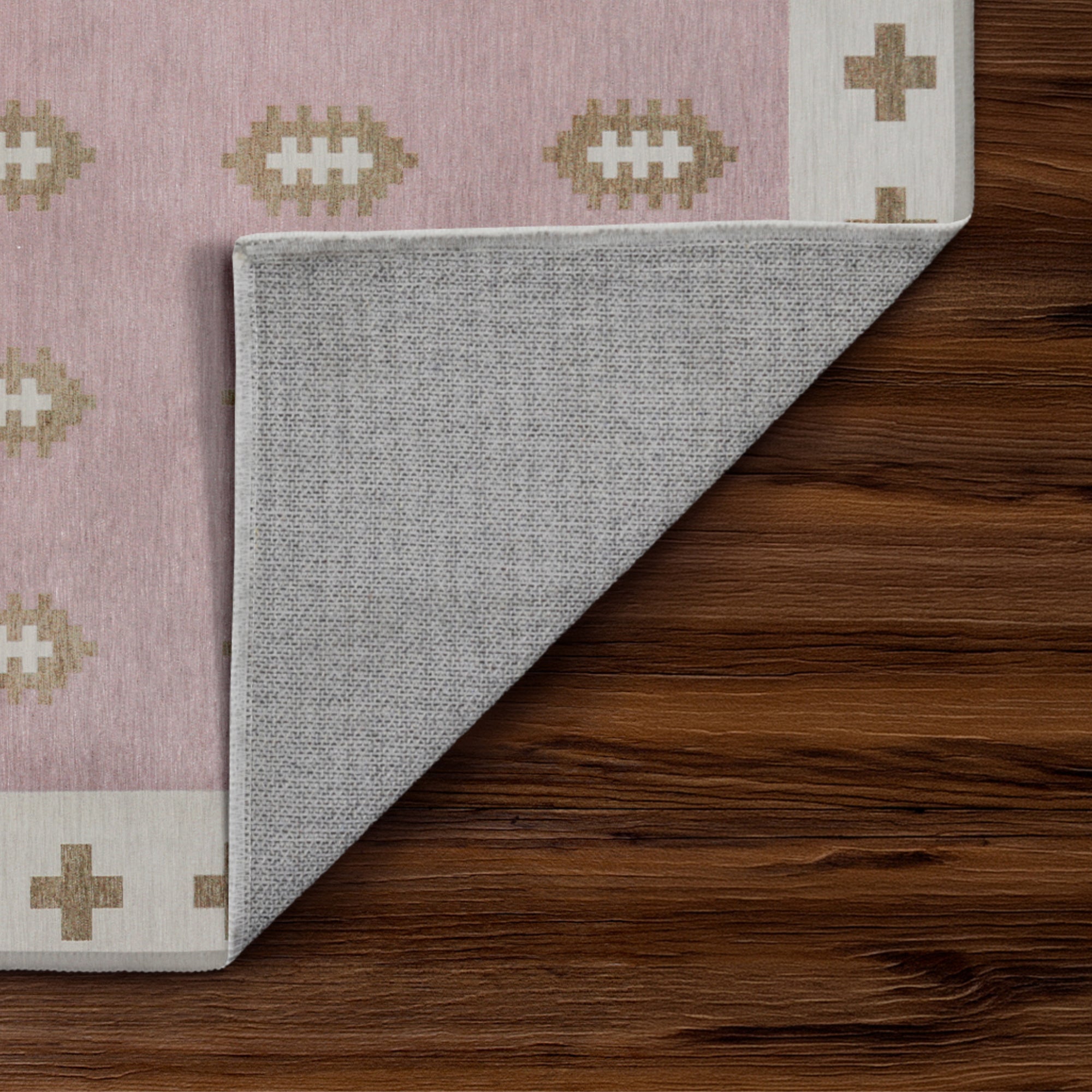 Nordic Weave Petal Pink Washable Rug