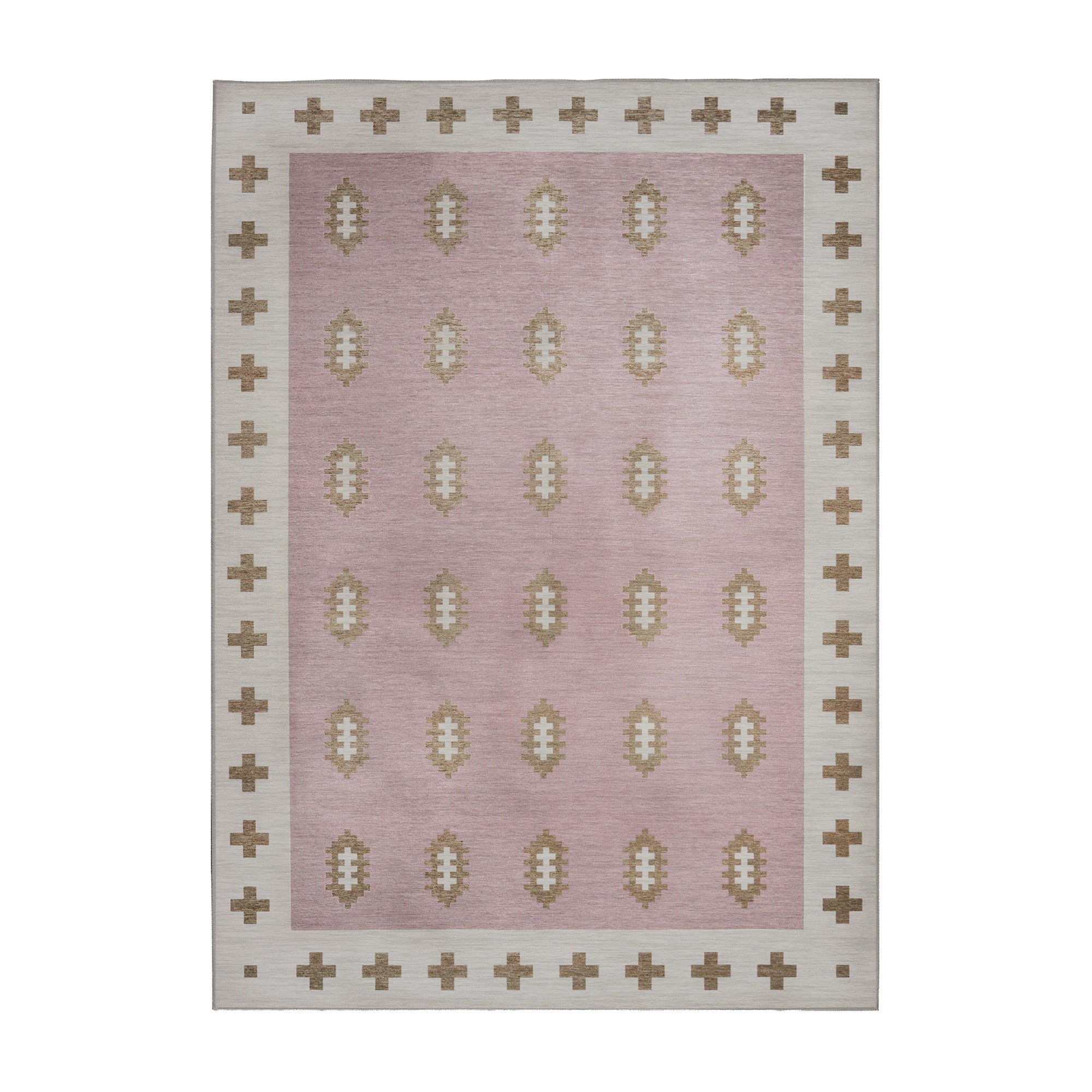 Nordic Weave Petal Pink Bedroom Washable Rug