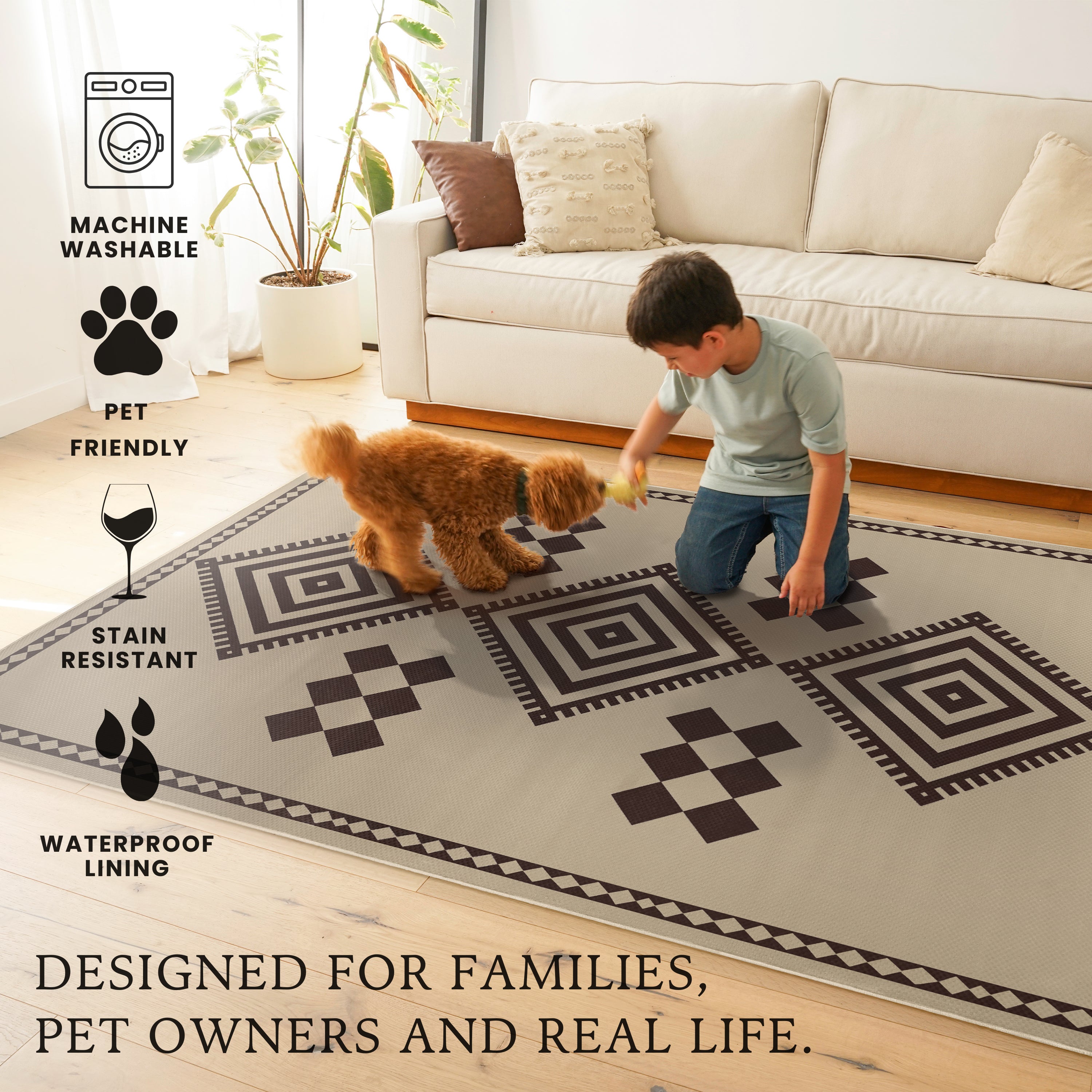 Jute Kilim Kiki Natural Washable Rug 5'x7'