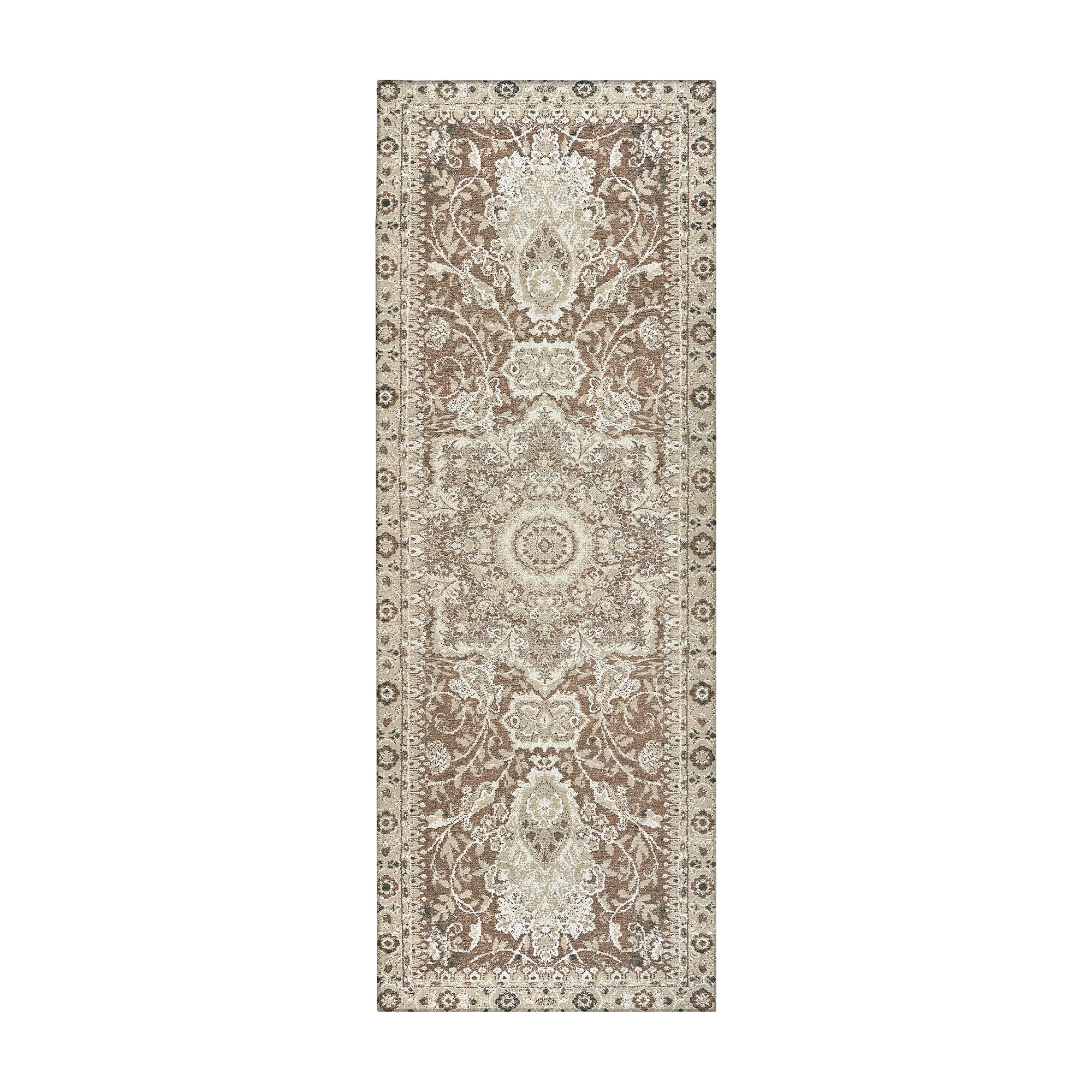 Parviz Brown Hallway Washable Rug