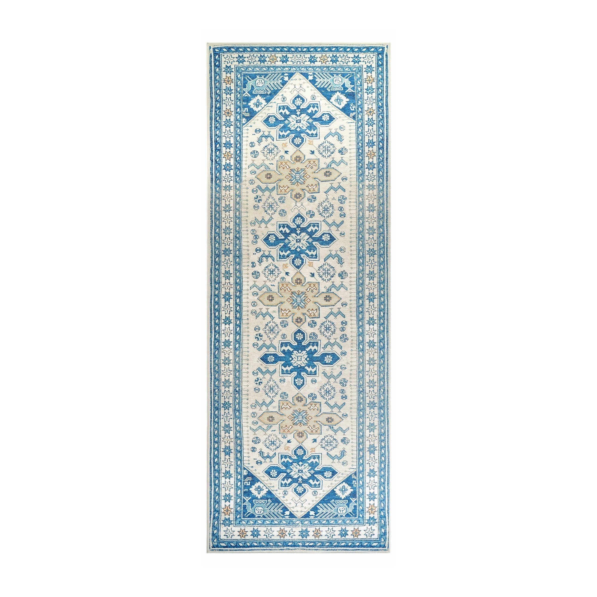 Saraz Blue Dining Room Washable Rug