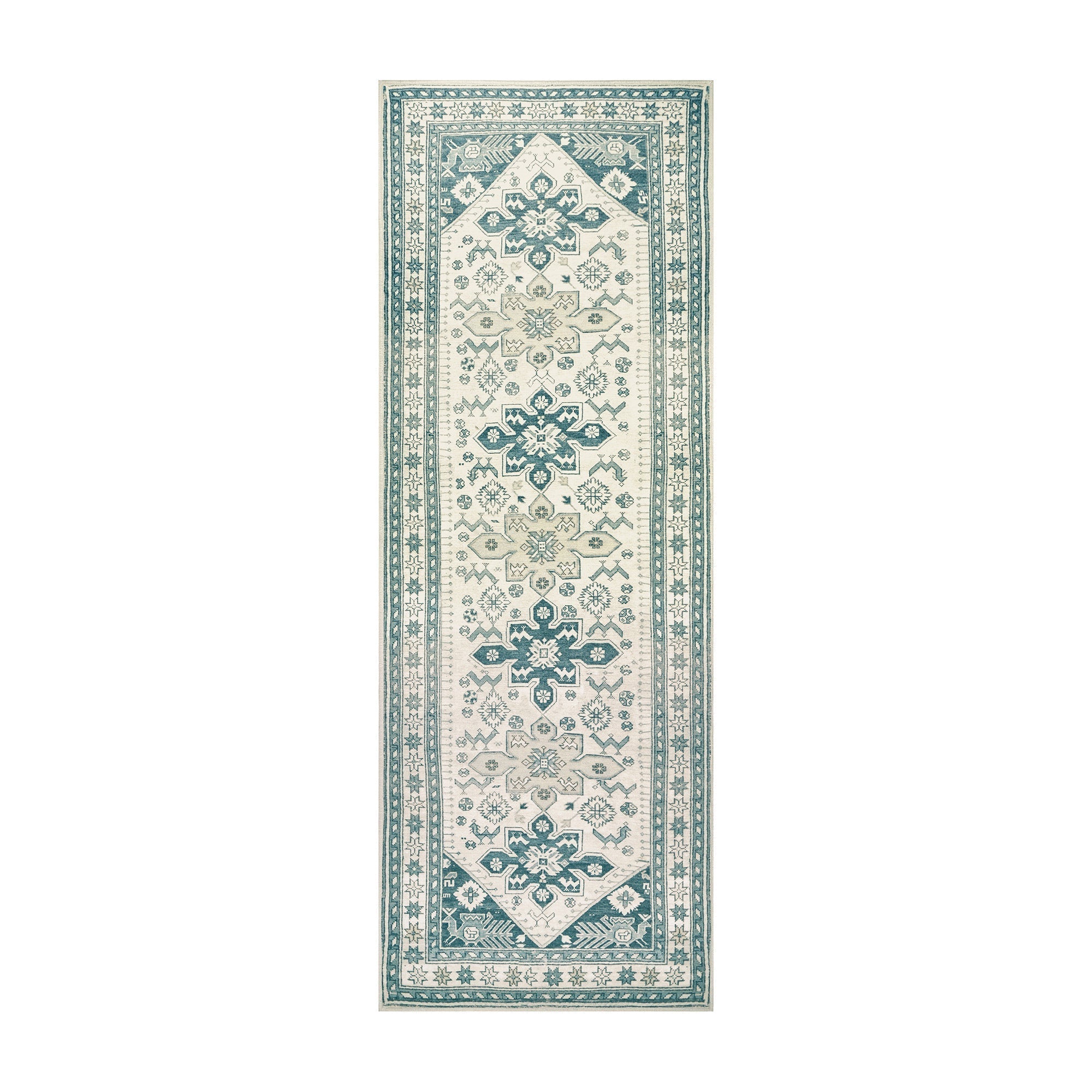 Saraz Teal Dining Room Washable Rug