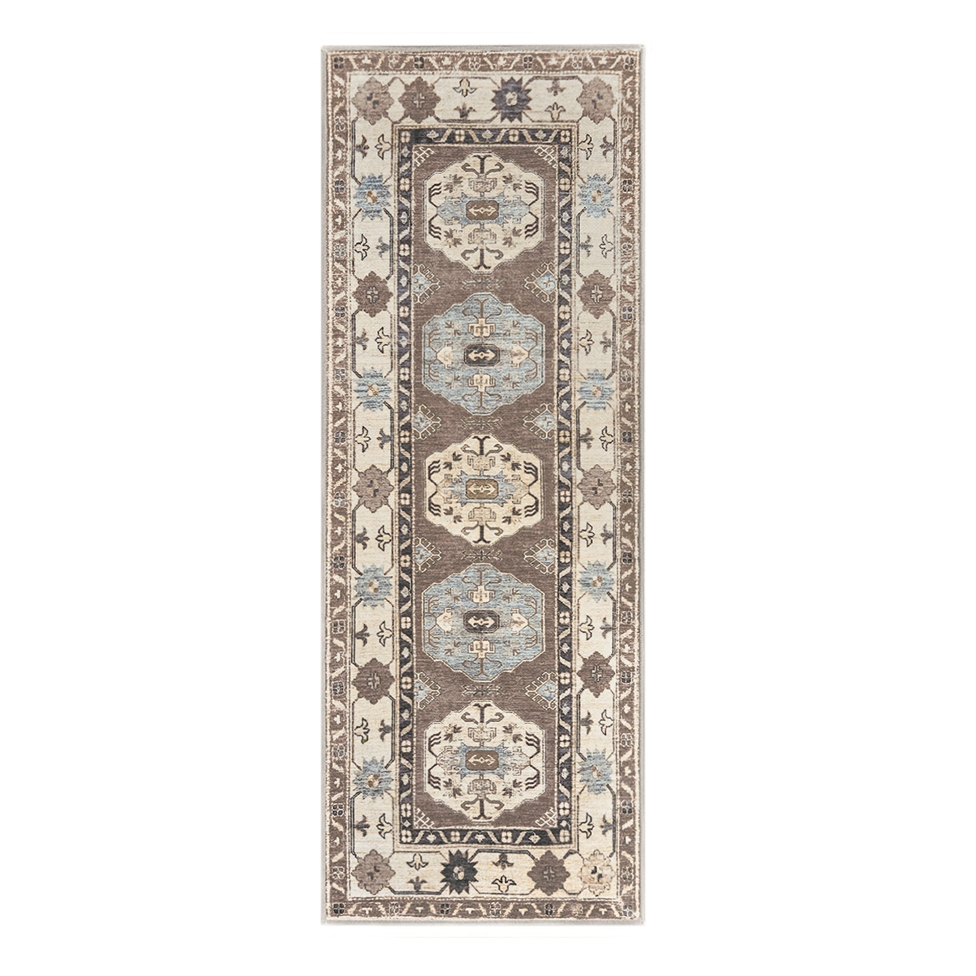 Shary Coffee Brown Dining Room Washable Rug