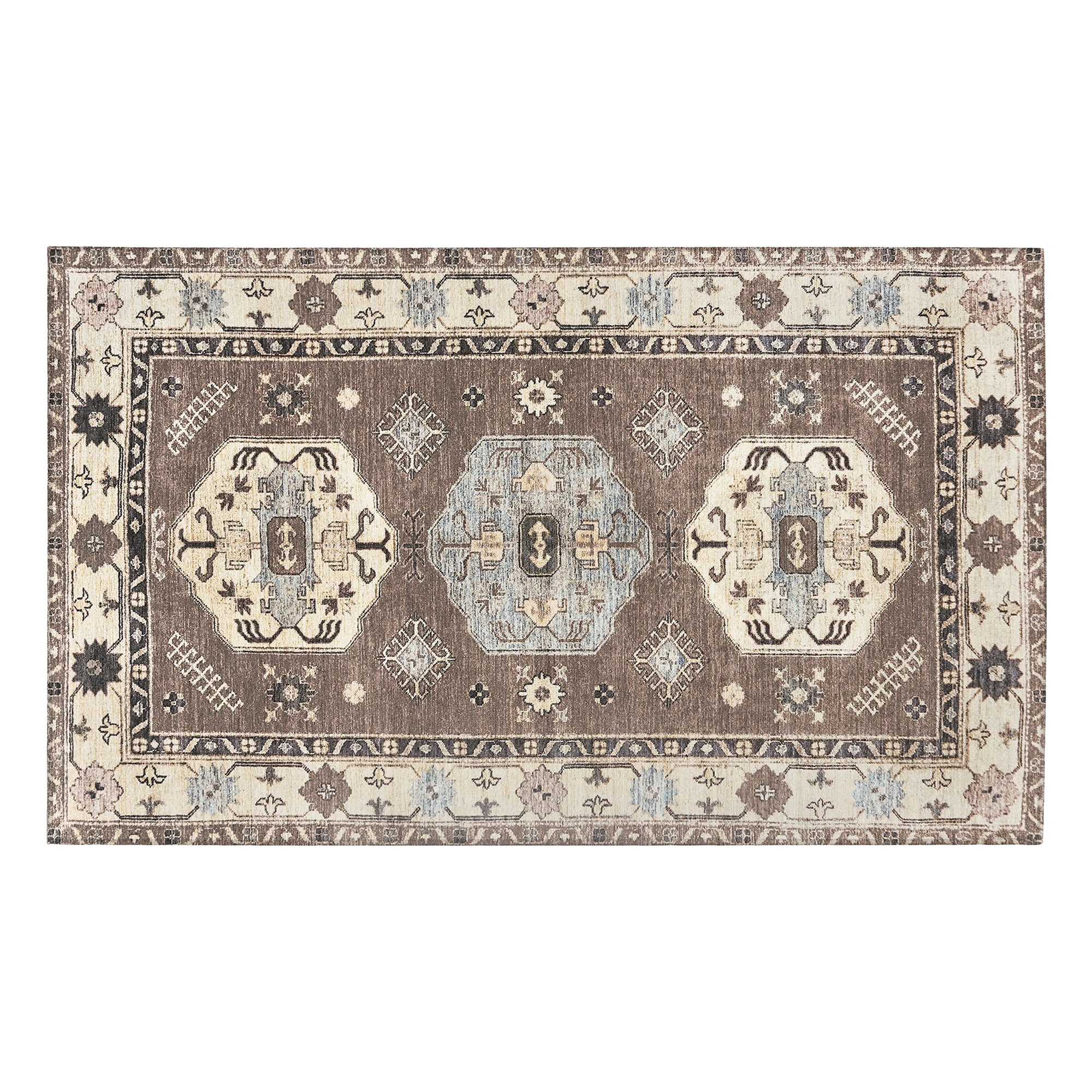 Shary Coffee Brown Washable Rug
