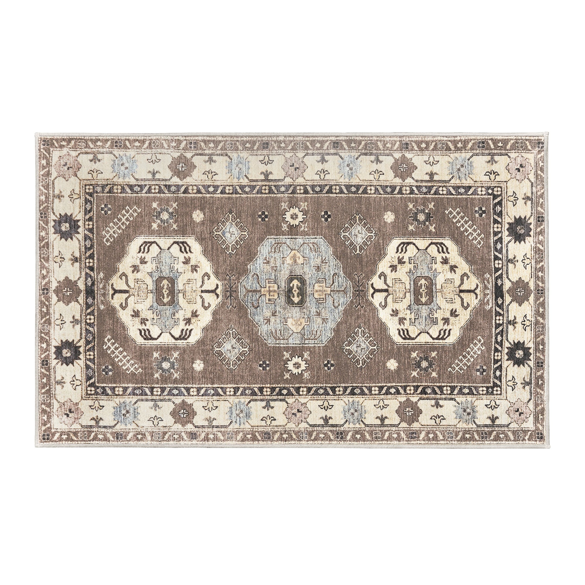 Shary Coffee Brown Washable Rug