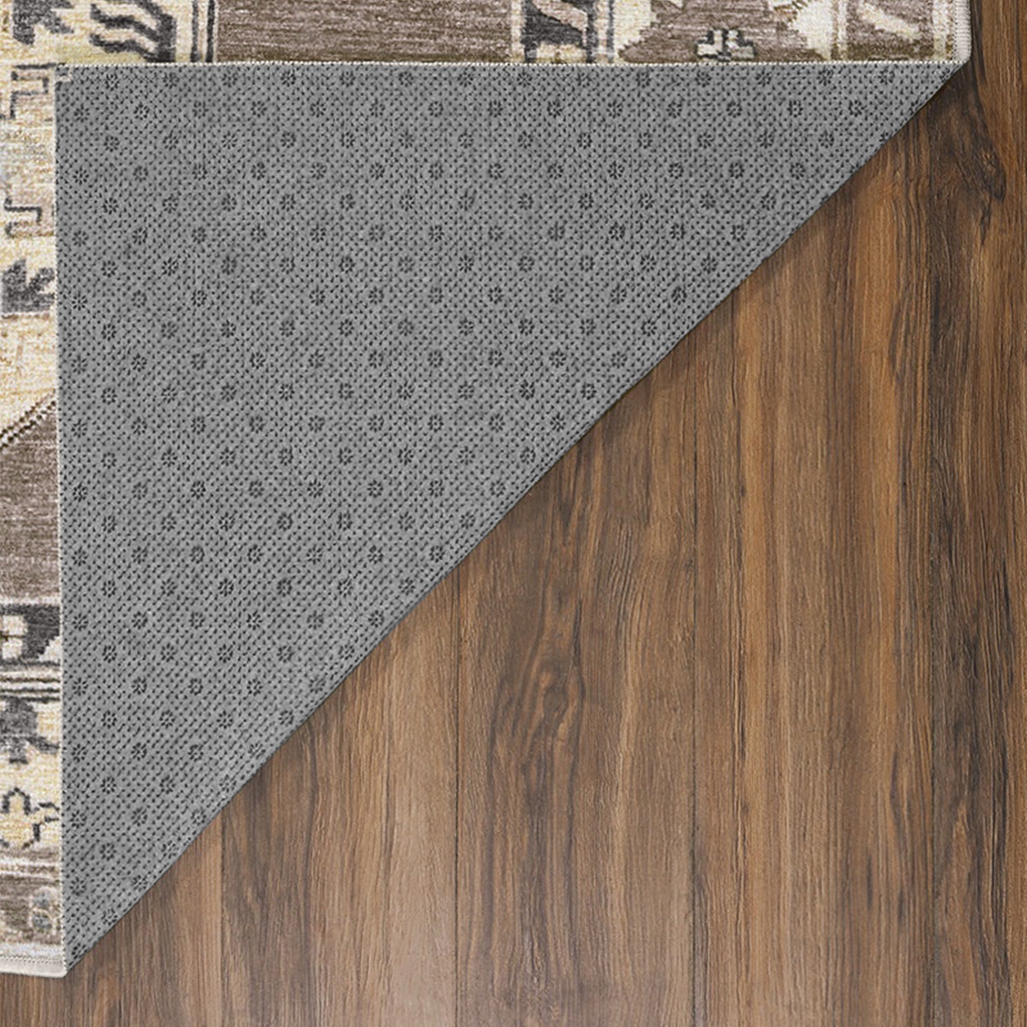 Shary Coffee Brown Dining Room Washable Rug