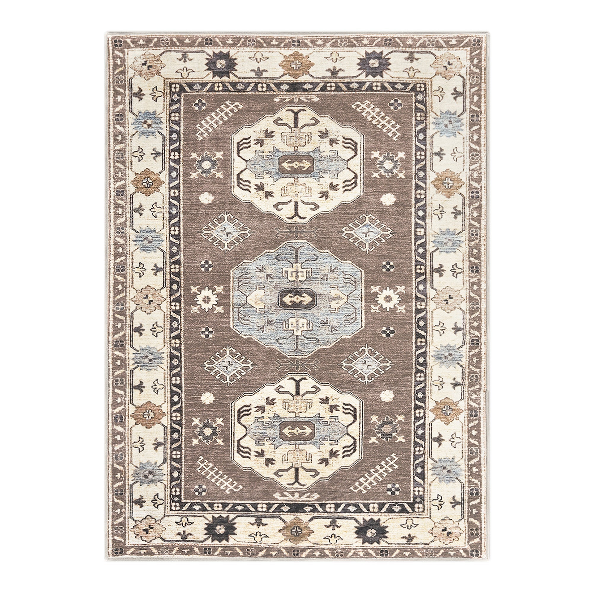 Shary Coffee Brown Dining Room Washable Rug