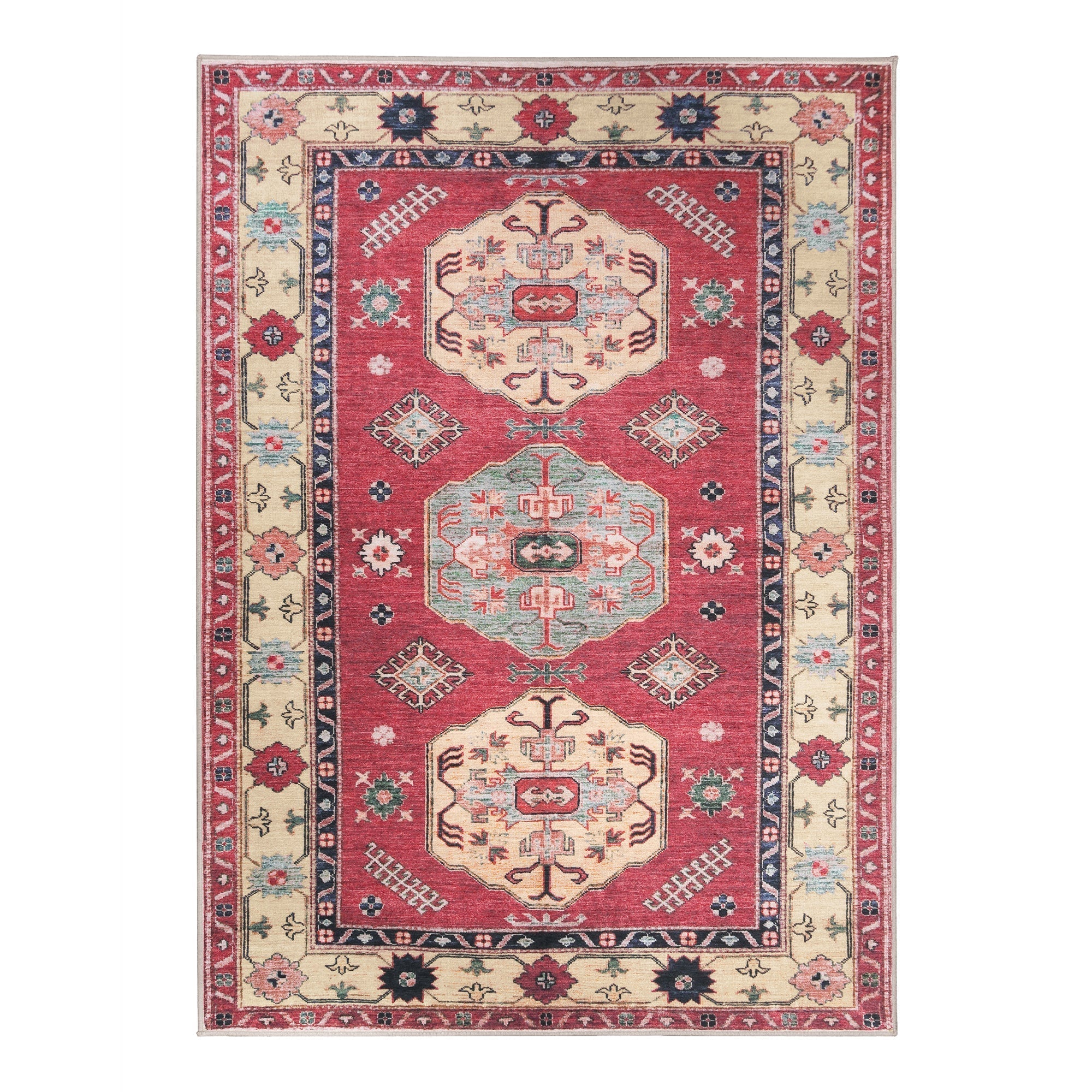 Shary Coral Dining Room Washable Rug