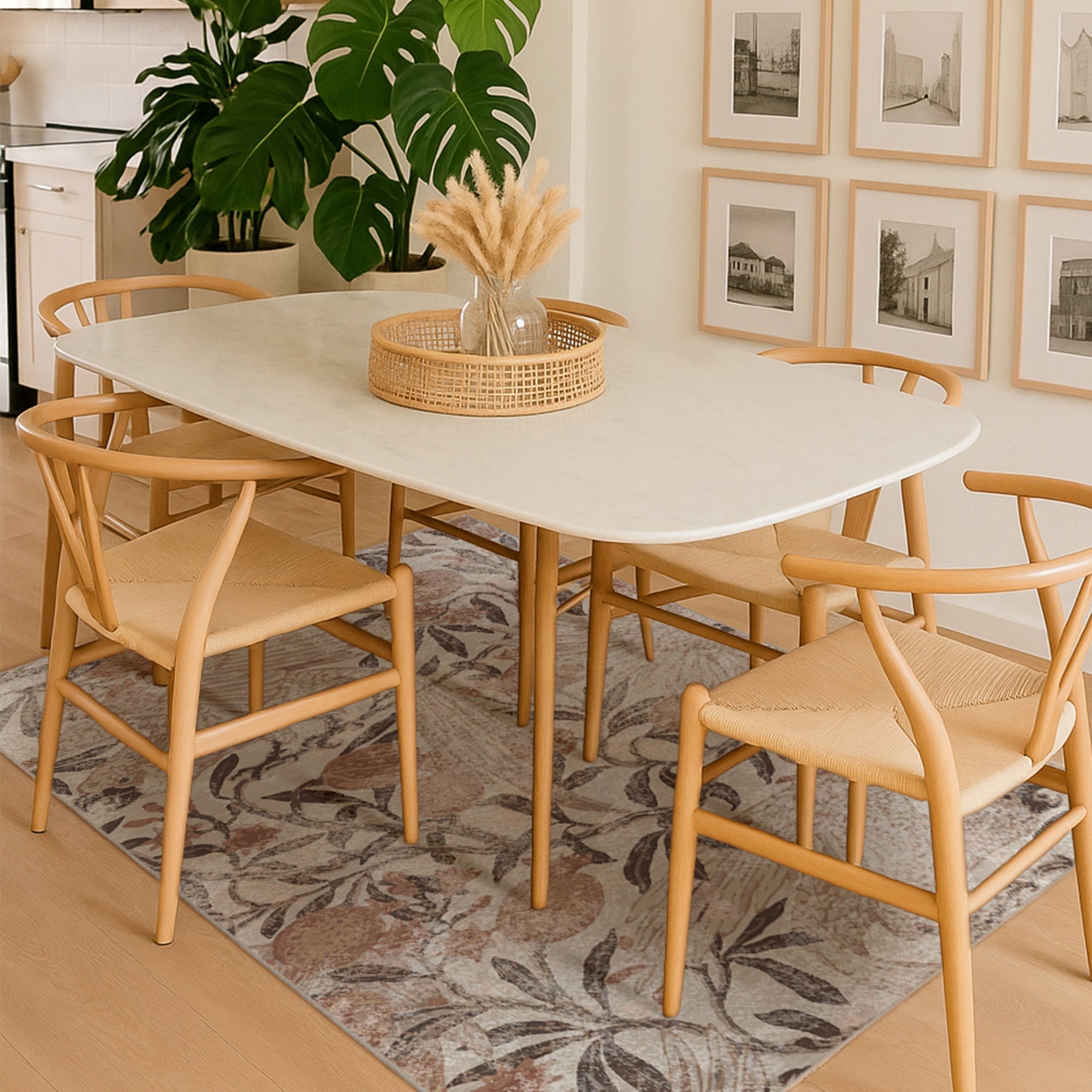 Eden Floral Brown Kitchen Machine Washable Rug