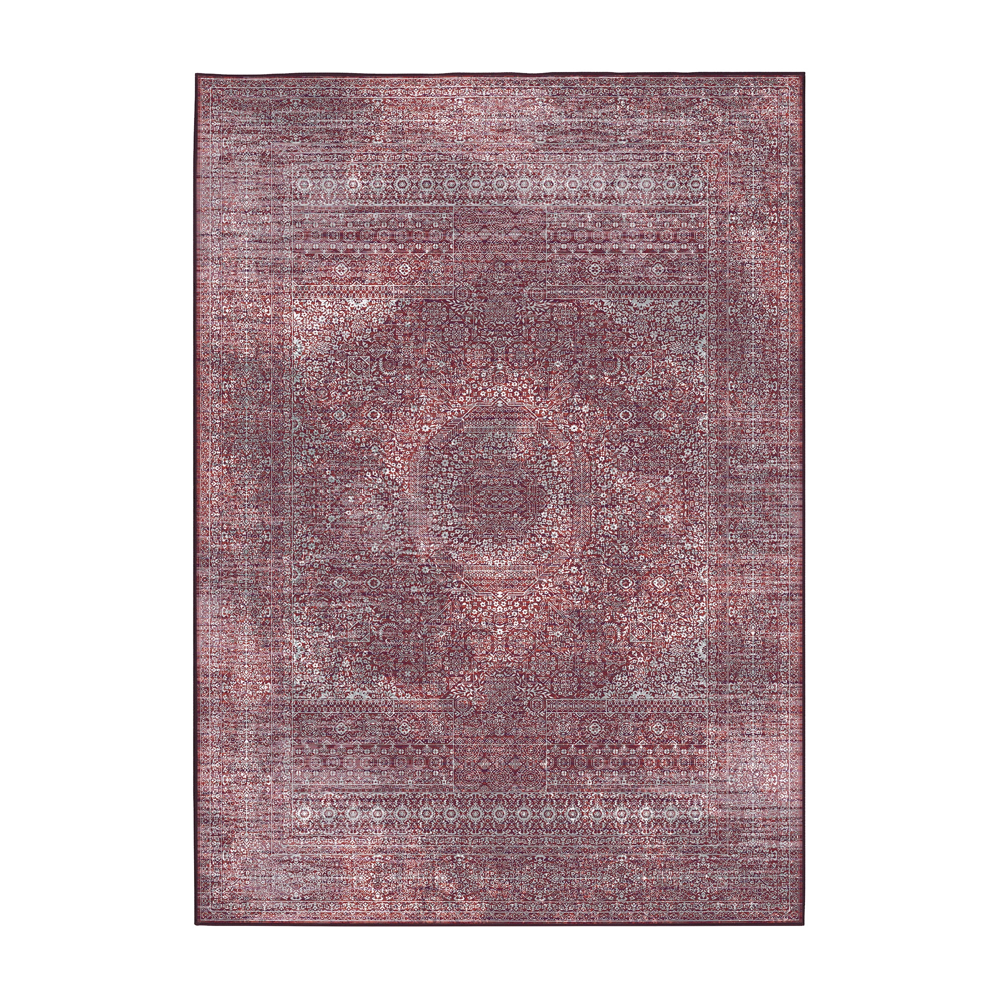 Tabriz Mirage Burgundy Machine Washable Rug