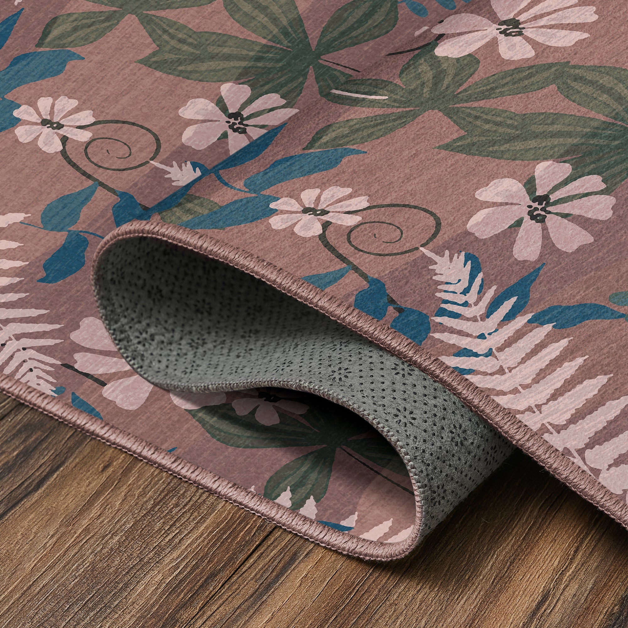 Florentina Bloom Bathroom Machine Washable Rug