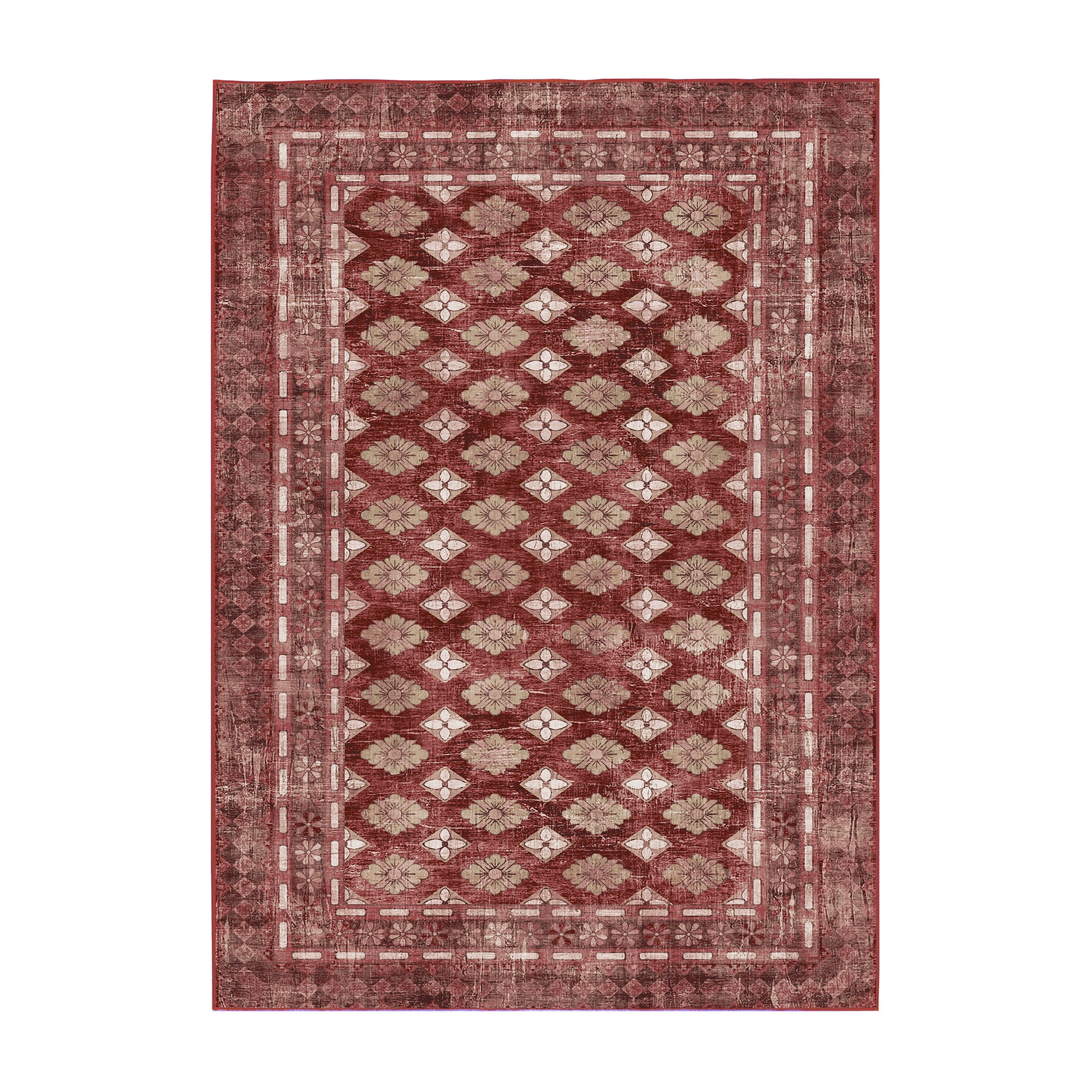 Elara Rouge Machine Washable Rug