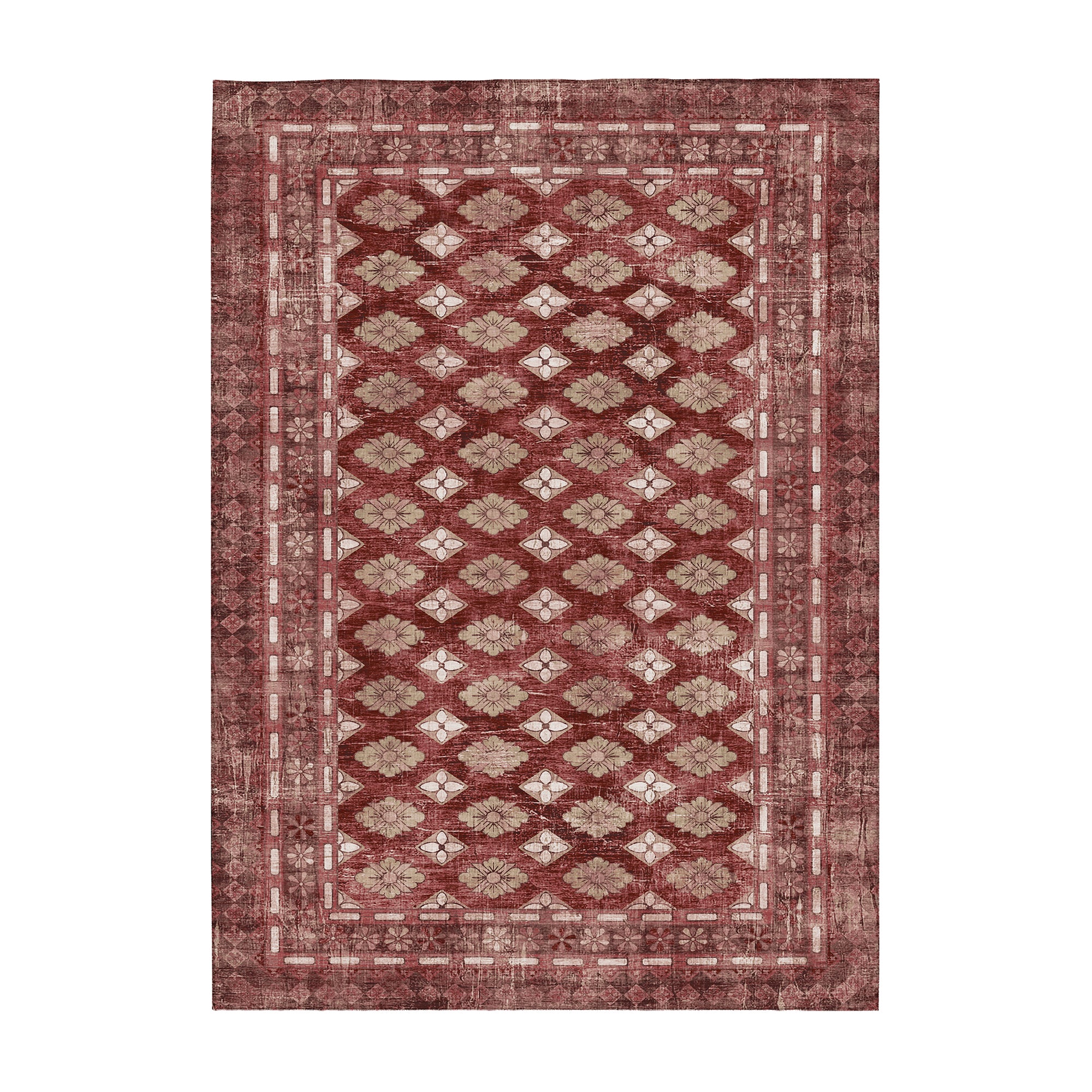 Elara Rouge Machine Washable Rug