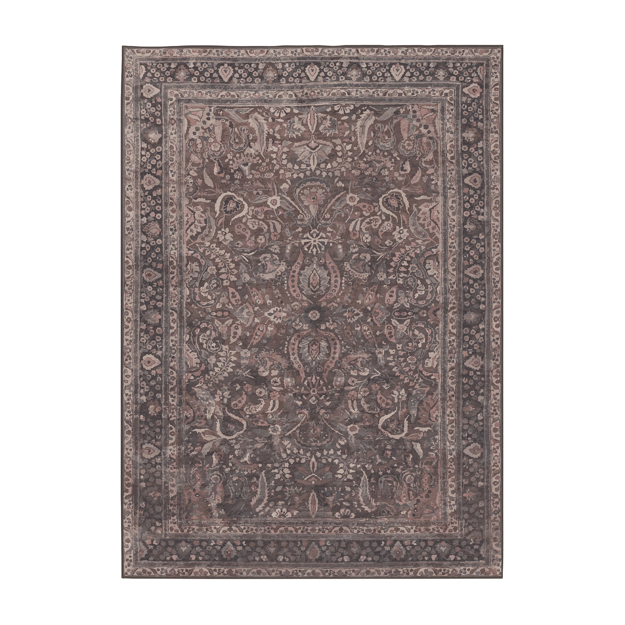 Oriana Ember Dining Room Machine Washable Rug