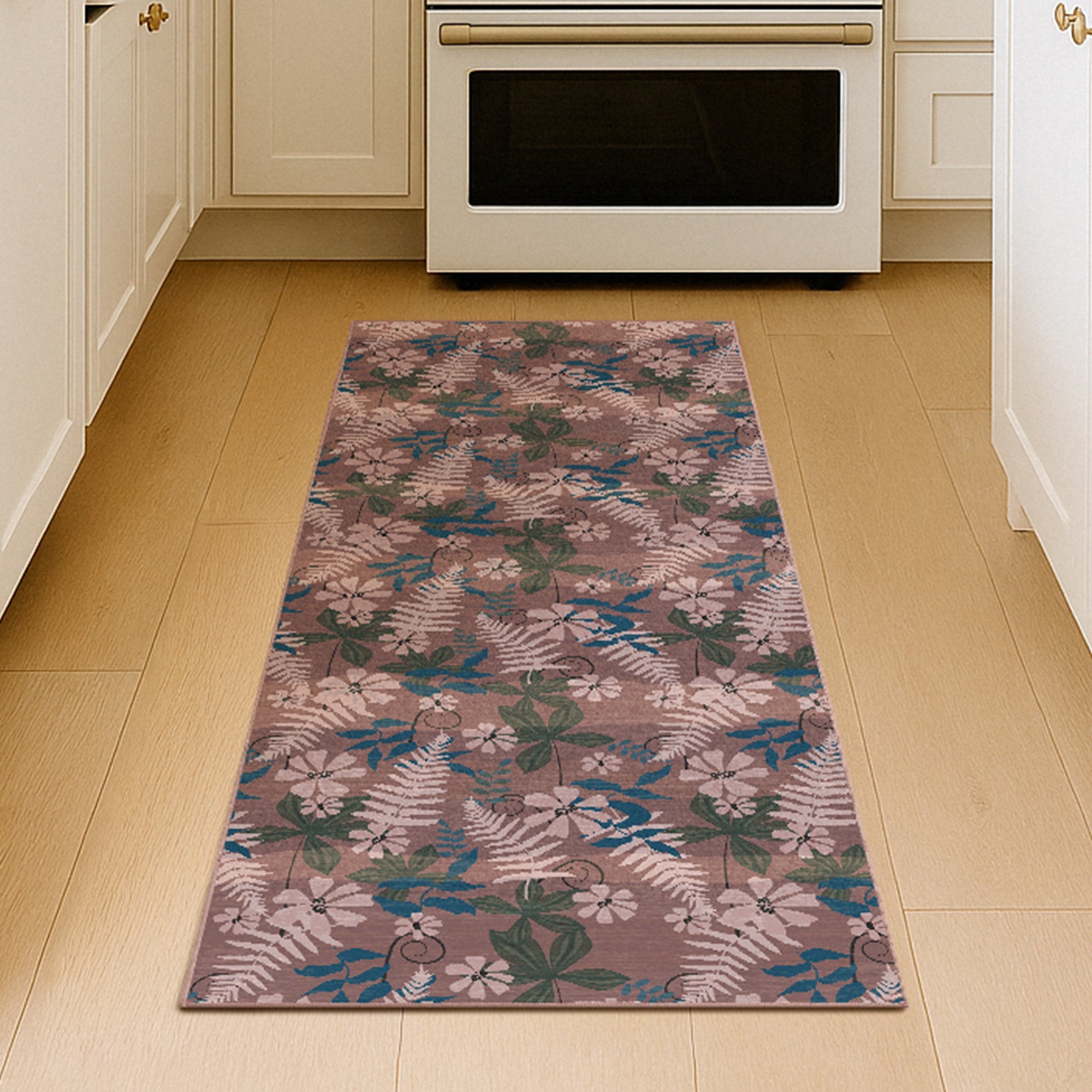 Florentina Bloom Bathroom Machine Washable Rug