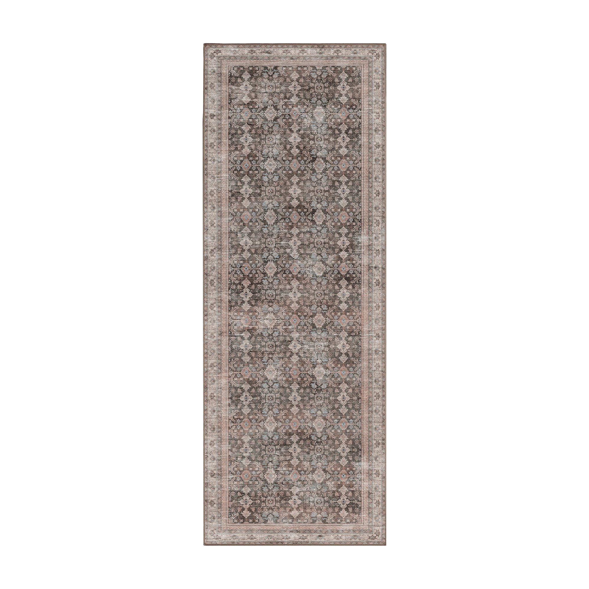 Verdelle Taupe Bathroom Machine Washable Rug