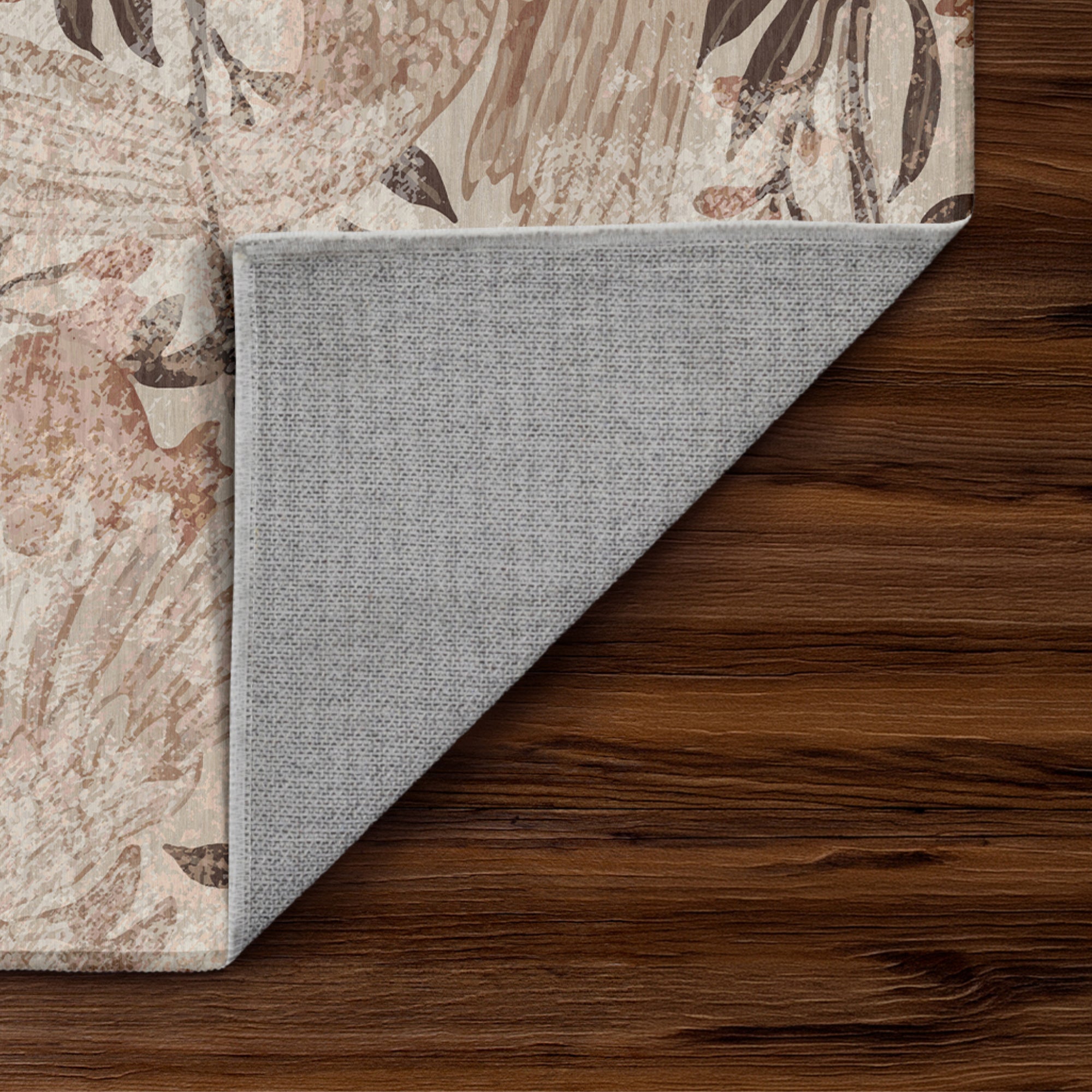 Eden Floral Brown Machine Washable Rug