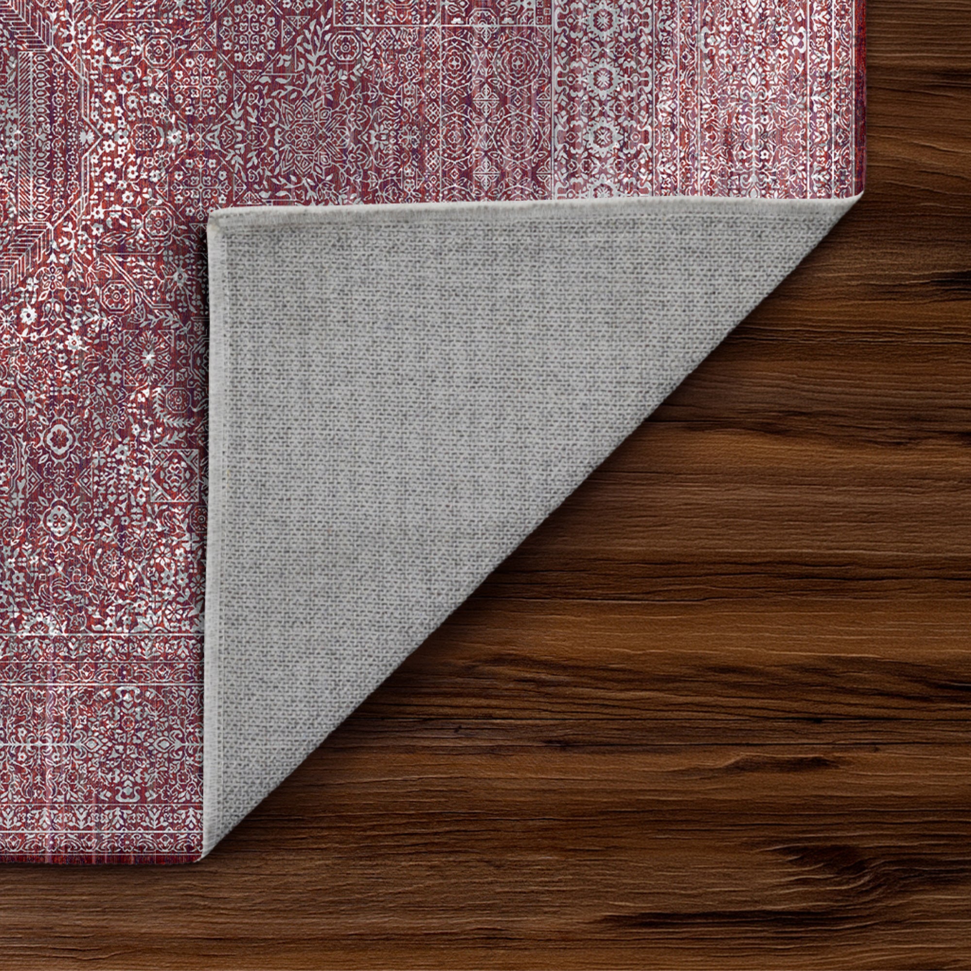 Tabriz Mirage Burgundy Machine Washable Rug