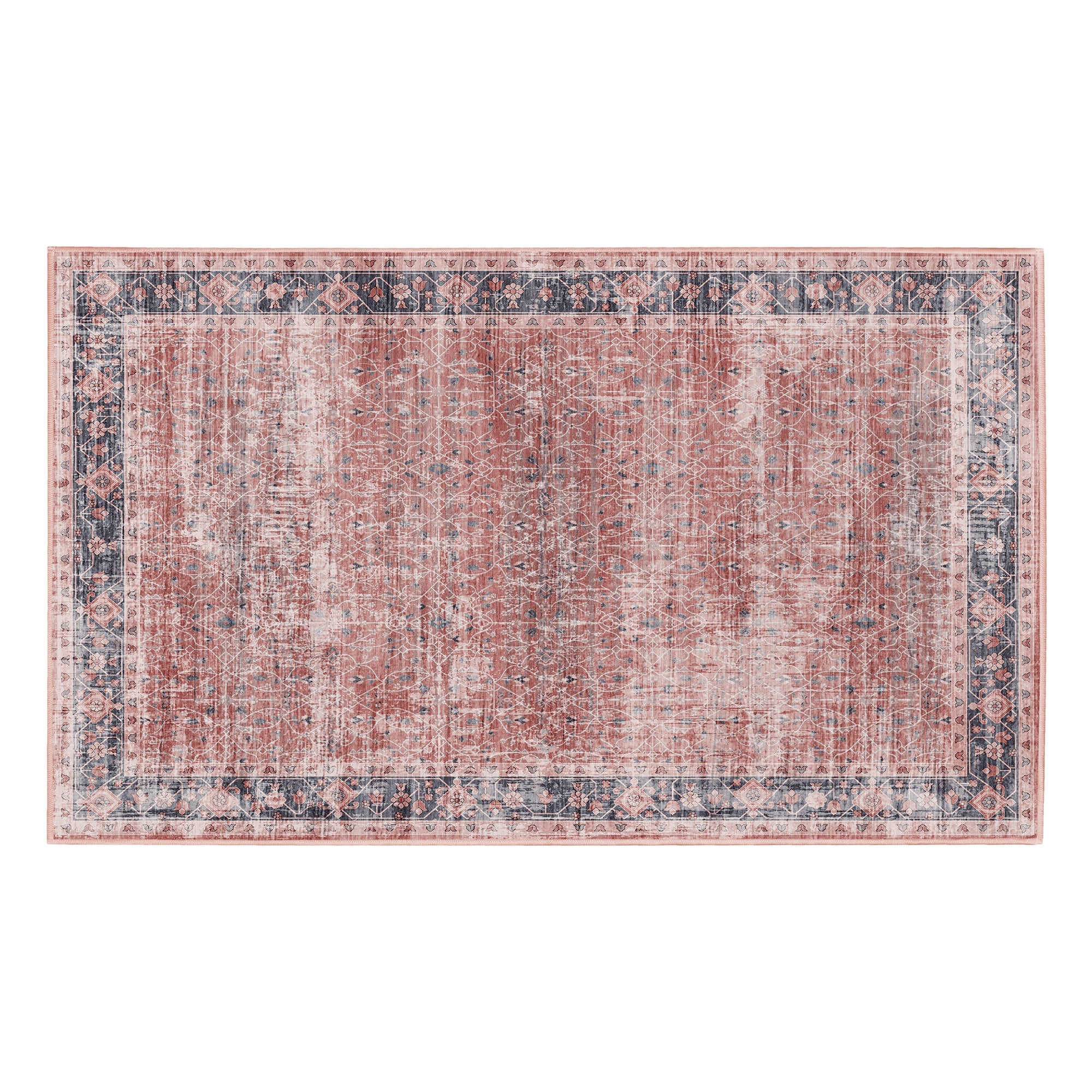 Sylvan Moor Garnet Dining Room Machine Washable Rug