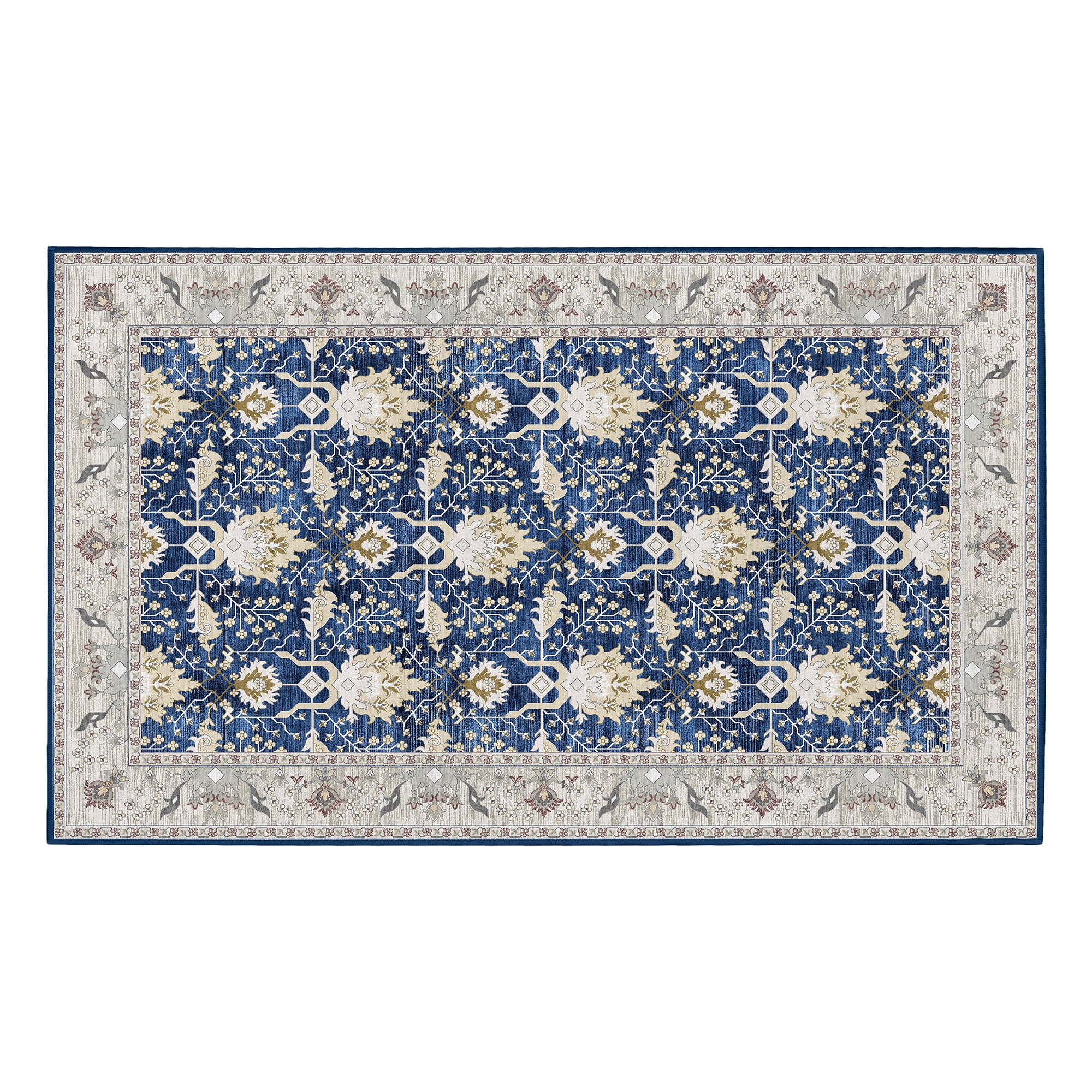 Aurelian Sapphire Machine Washable Rug