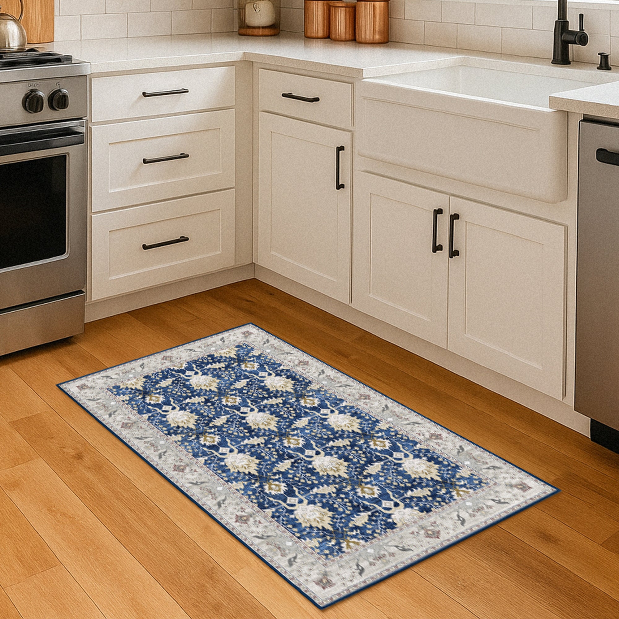 Aurelian Sapphire Machine Washable Rug