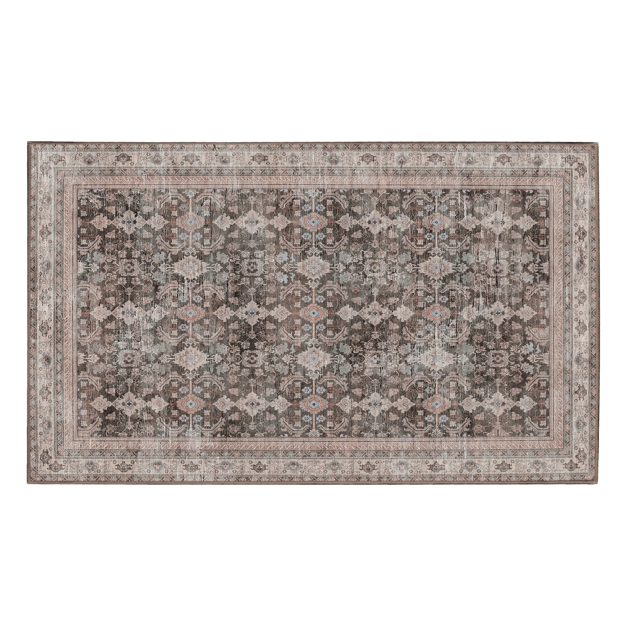 Verdelle Taupe Bathroom Machine Washable Rug