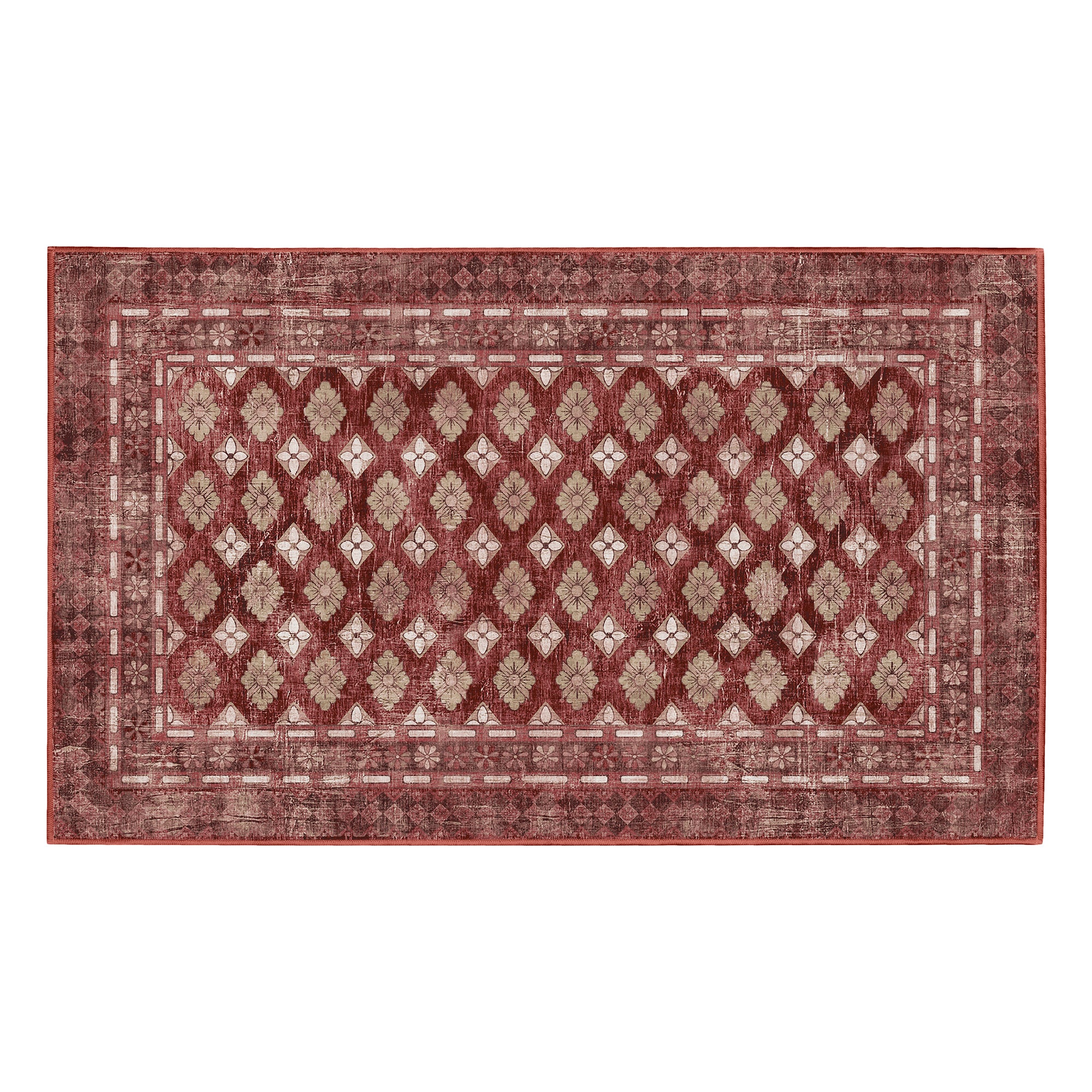 Elara Rouge Machine Washable Rug