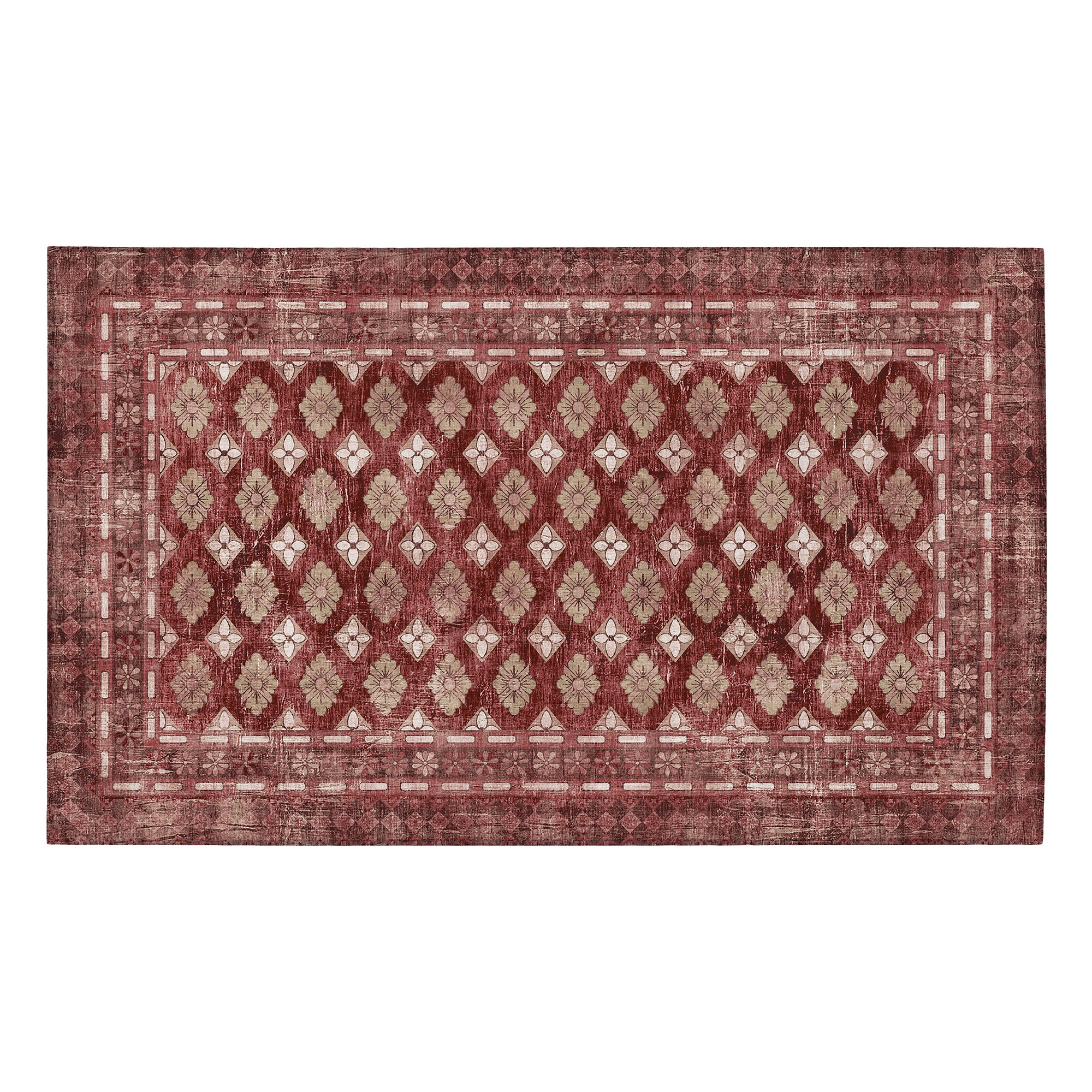 Elara Rouge Machine Washable Rug