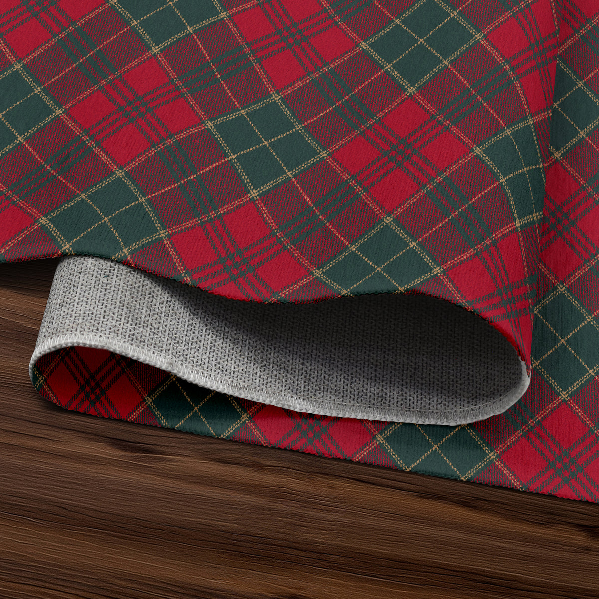 Holiday Winter Christmas Tartan Plain Red/Green Machine Washable Area Rug, Blue, Green, Red Traditional design, Ruggable style washable rug for Living Room, Bedroom, Kitchen and Hallway.