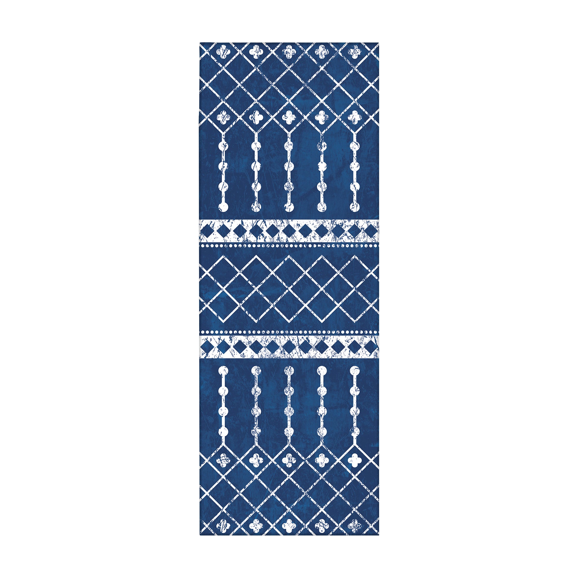 Amelia Moroccan Blue White Machine Washable Rug