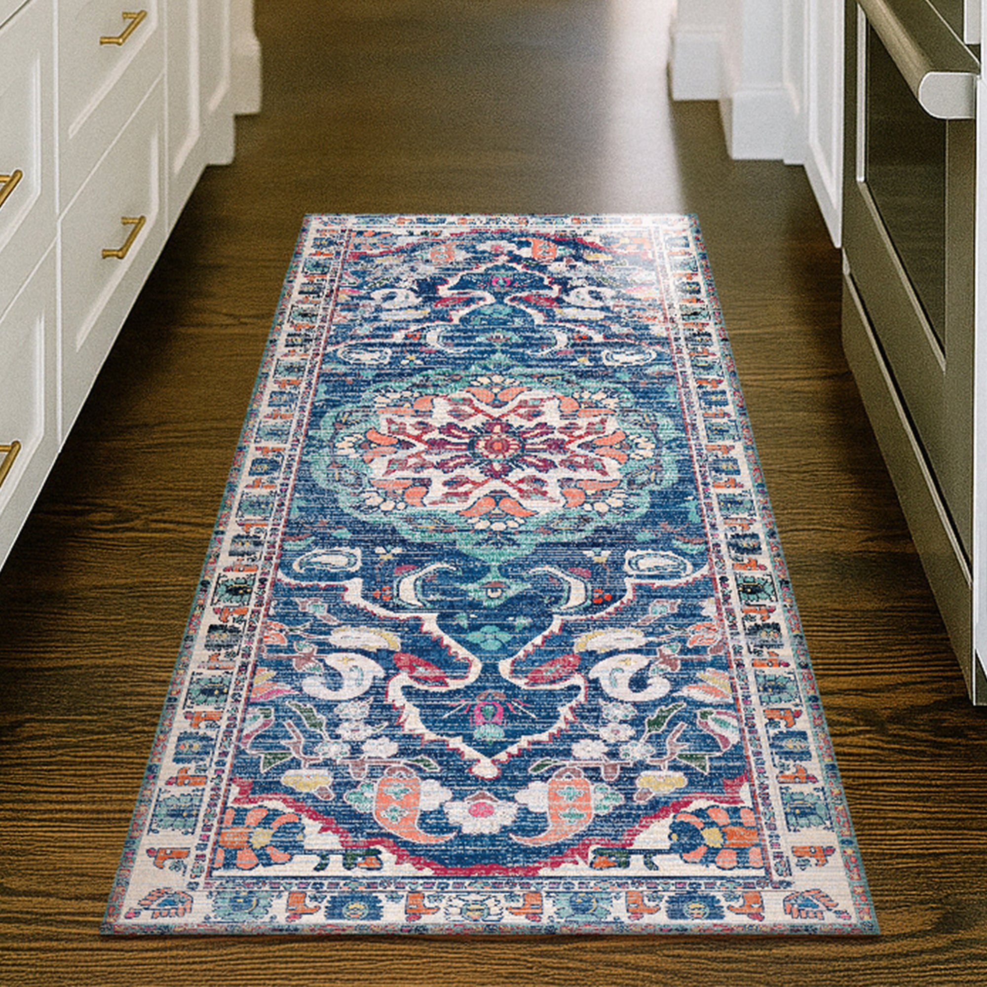 Capri Medallion Multicolor Machine Washable Rug