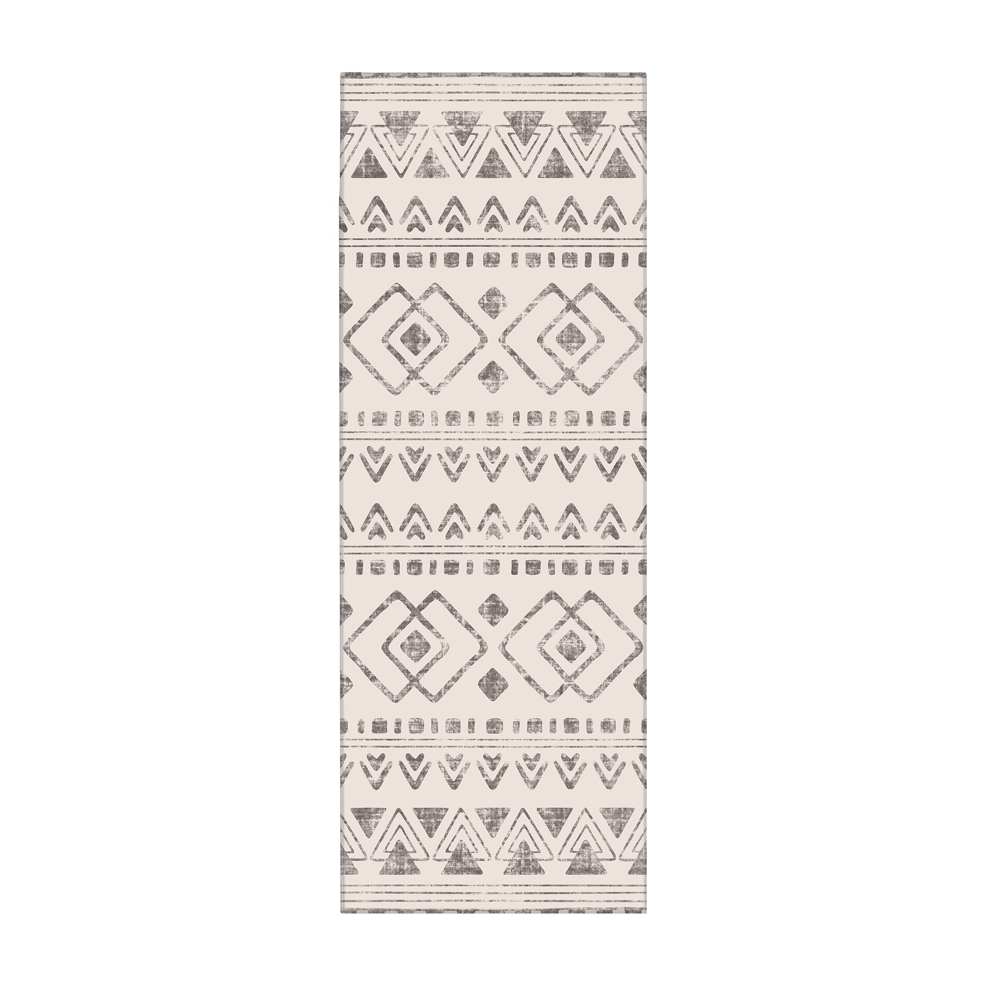 Ebony Distressed Tribal Beige Machine Washable Rug